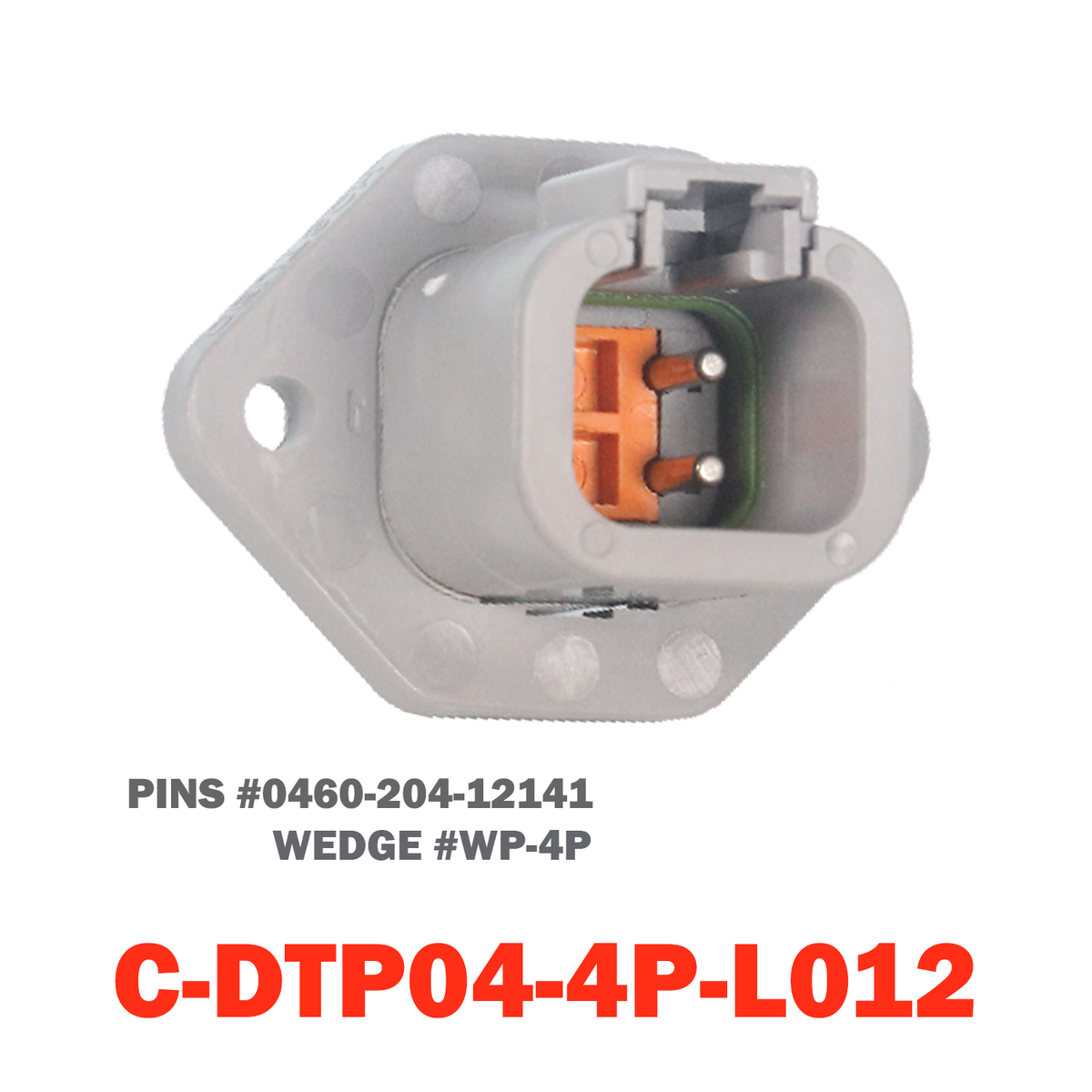 04-A Pin Deutsch Receptacle w/ Flange | C-DTP04-4P-L012
