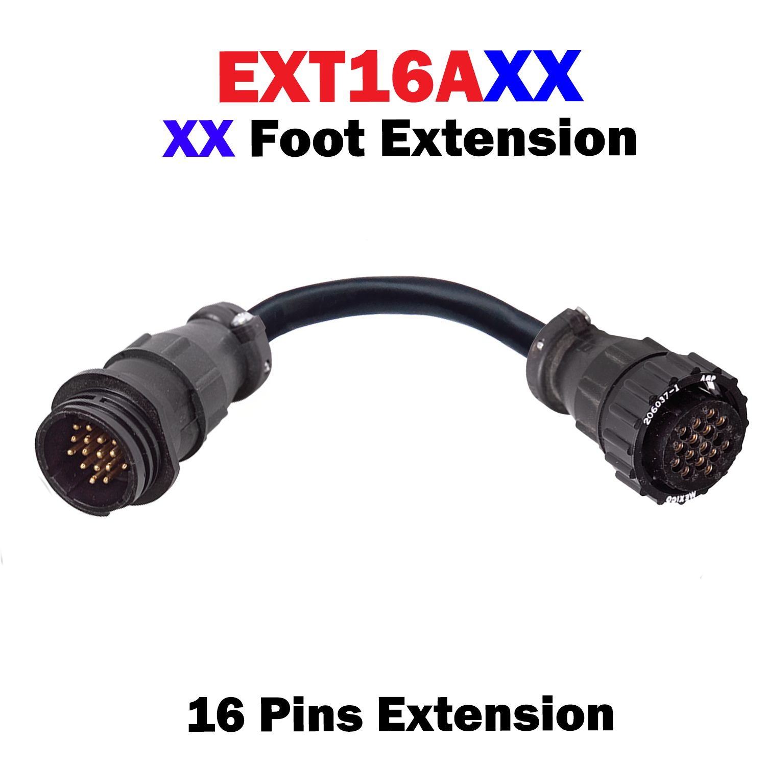 16 Pin AMP Extension Cable