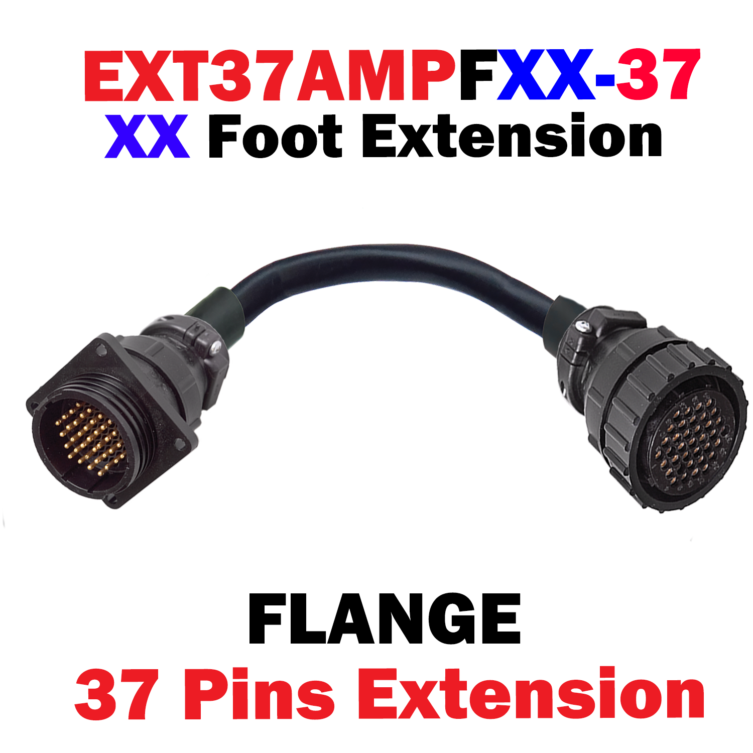 EXT37AFXX-YY 37 Pin Amp w/Flange Extension