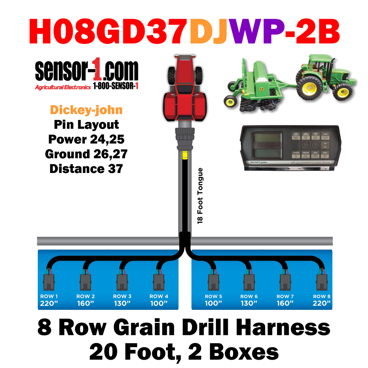 Grain Drill Harness | 2-24 Rows