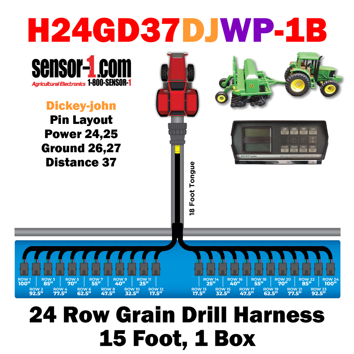 Grain Drill Harness | 2-24 Rows
