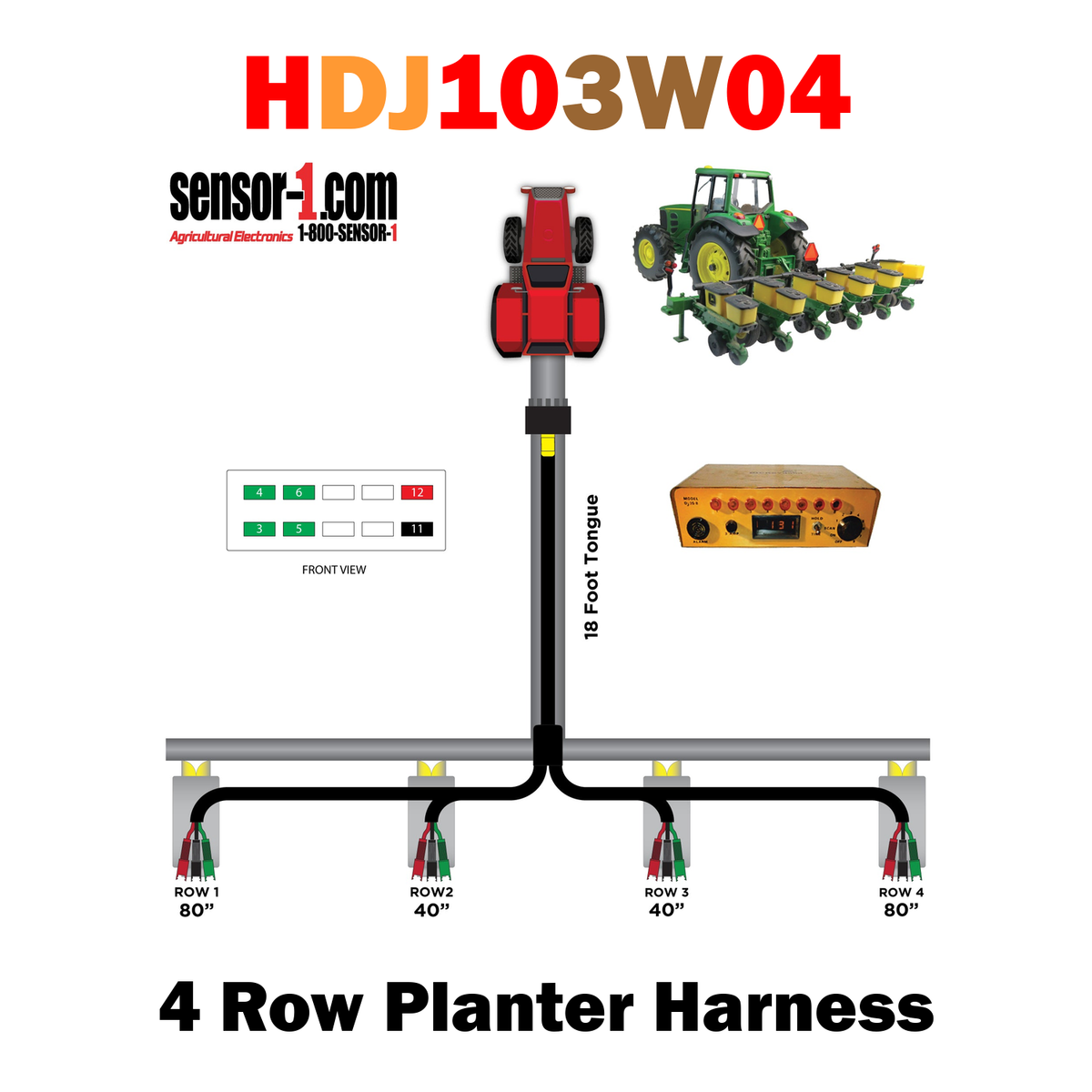 Planter Harnesses for Dickey-john Monitors | 4-12 Rows
