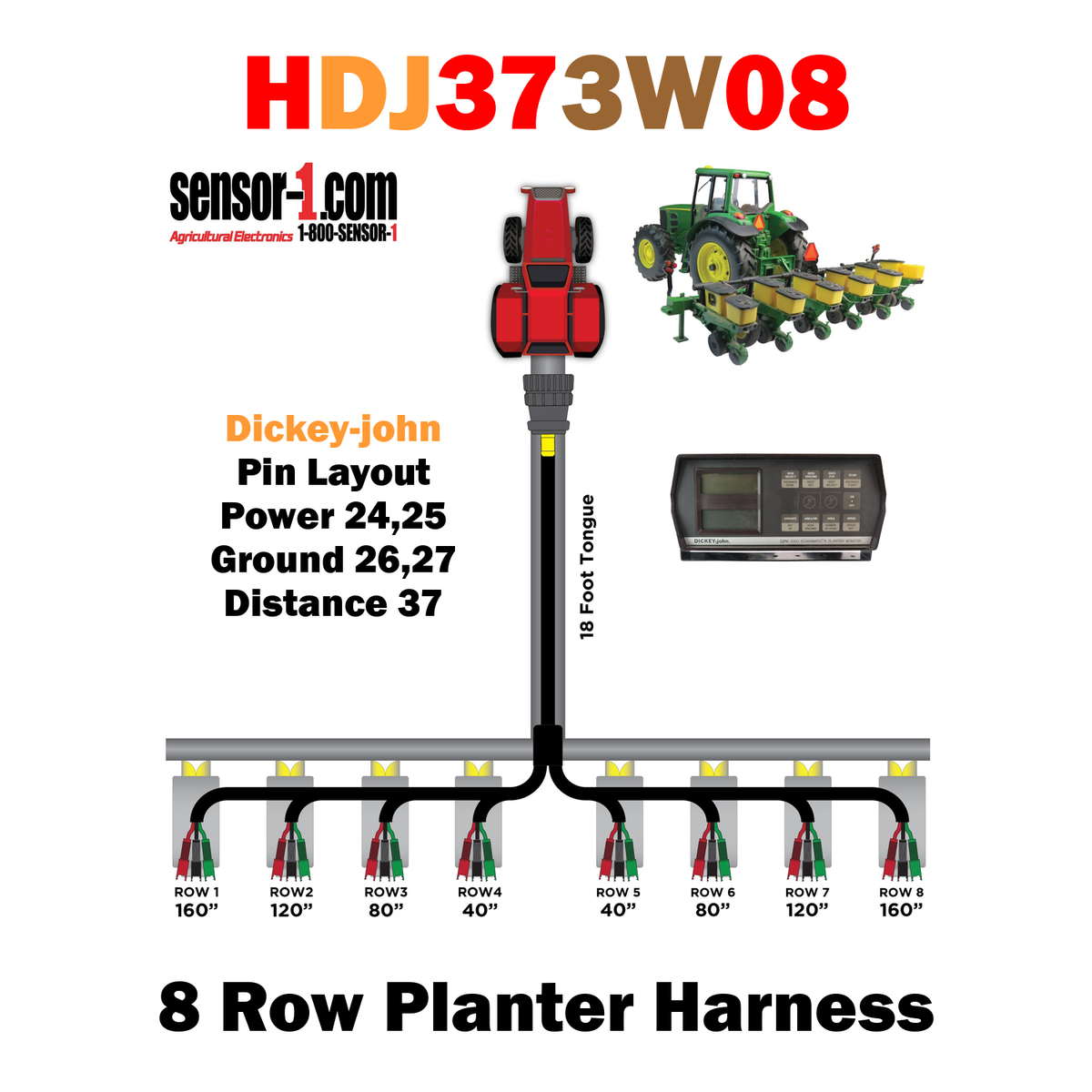 Planter Harnesses for Dickey-john Monitors | 4-12 Rows