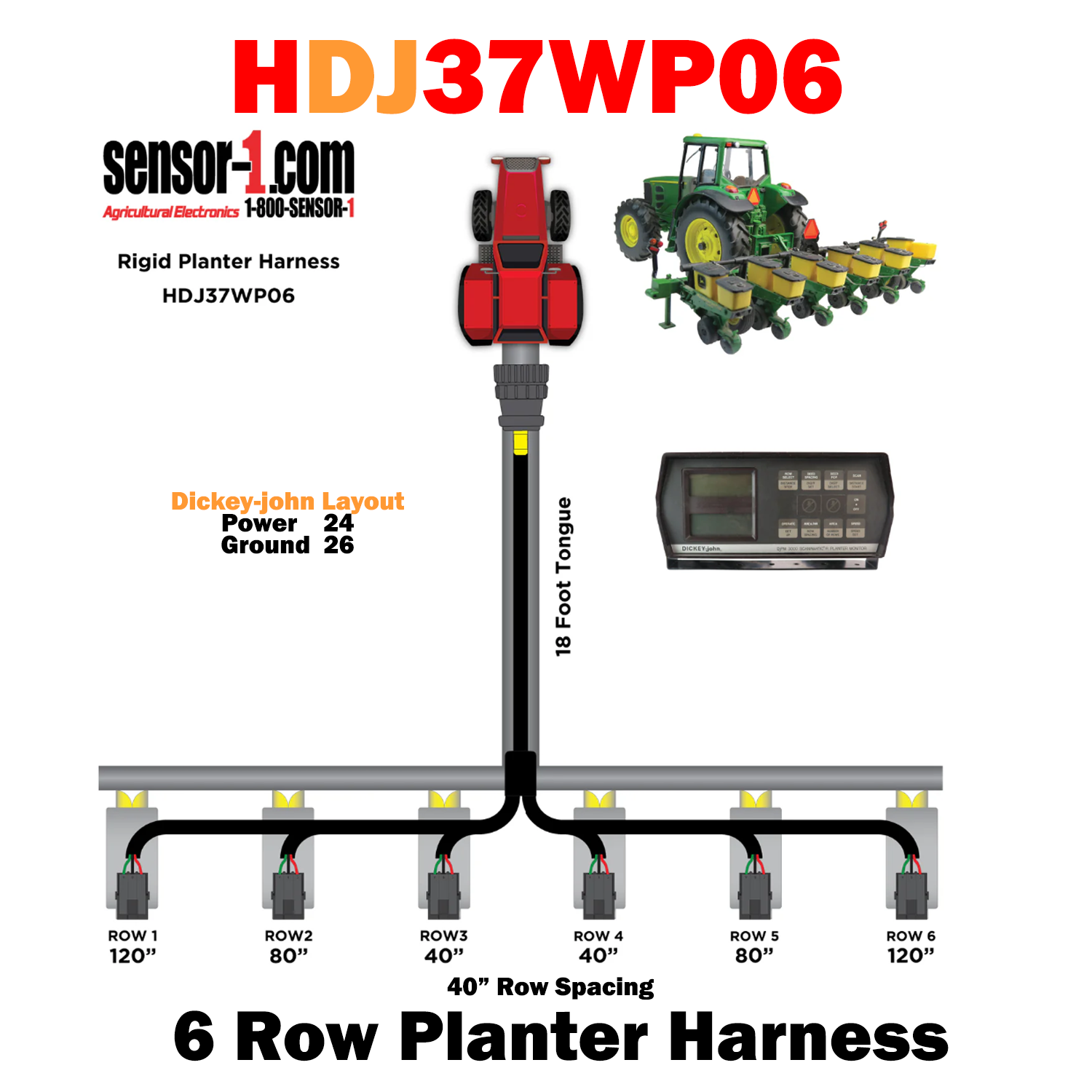 Planter Harnesses for Dickey-john Monitors | 4-12 Rows