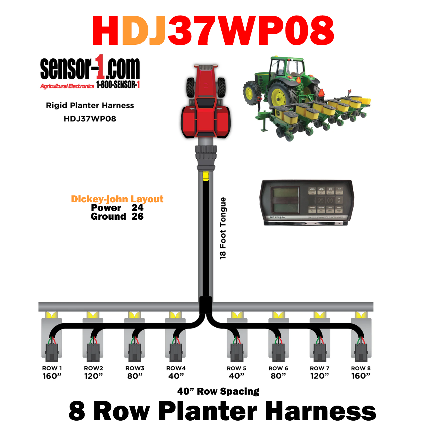 Planter Harnesses for Dickey-john Monitors | 4-12 Rows