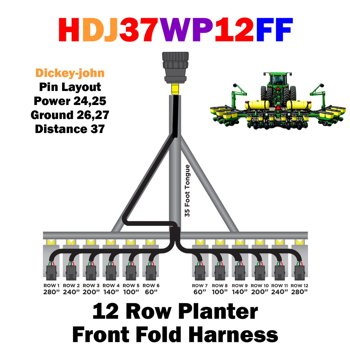 Planter Harnesses for Dickey-john Monitors | 4-12 Rows