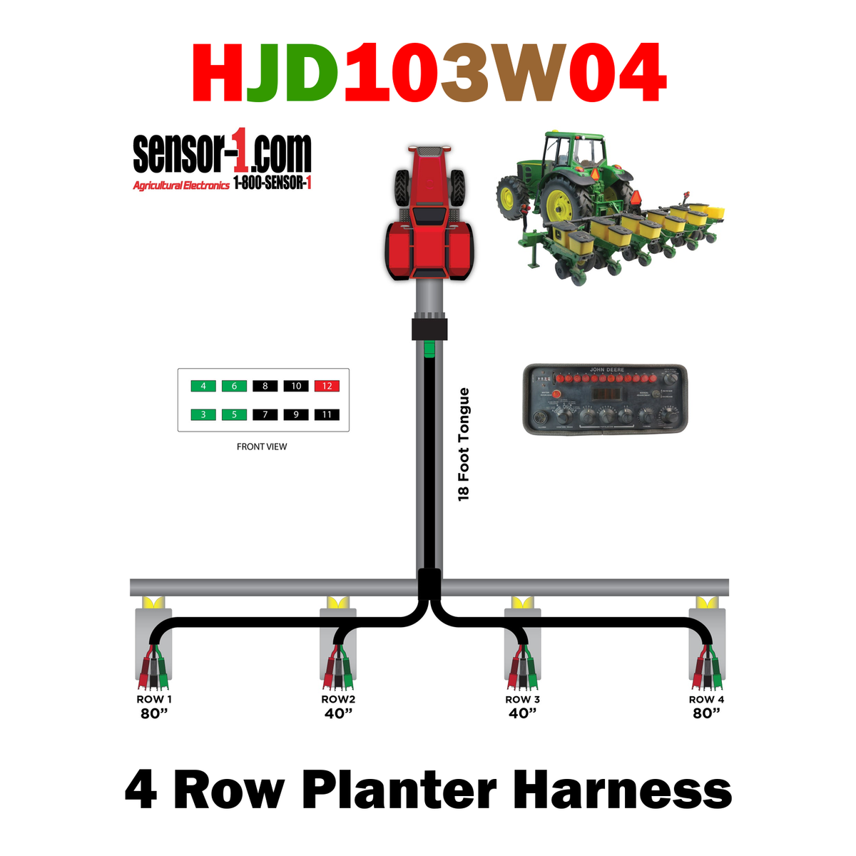 Planter Harnesses for John Deere Monitors | 4-12 Rows