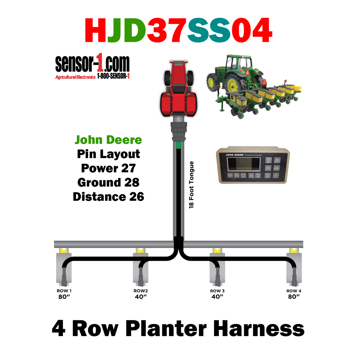 Planter Harnesses for John Deere Monitors | 4-12 Rows
