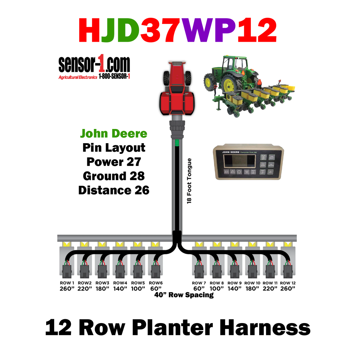 Planter Harnesses for John Deere Monitors | 4-12 Rows