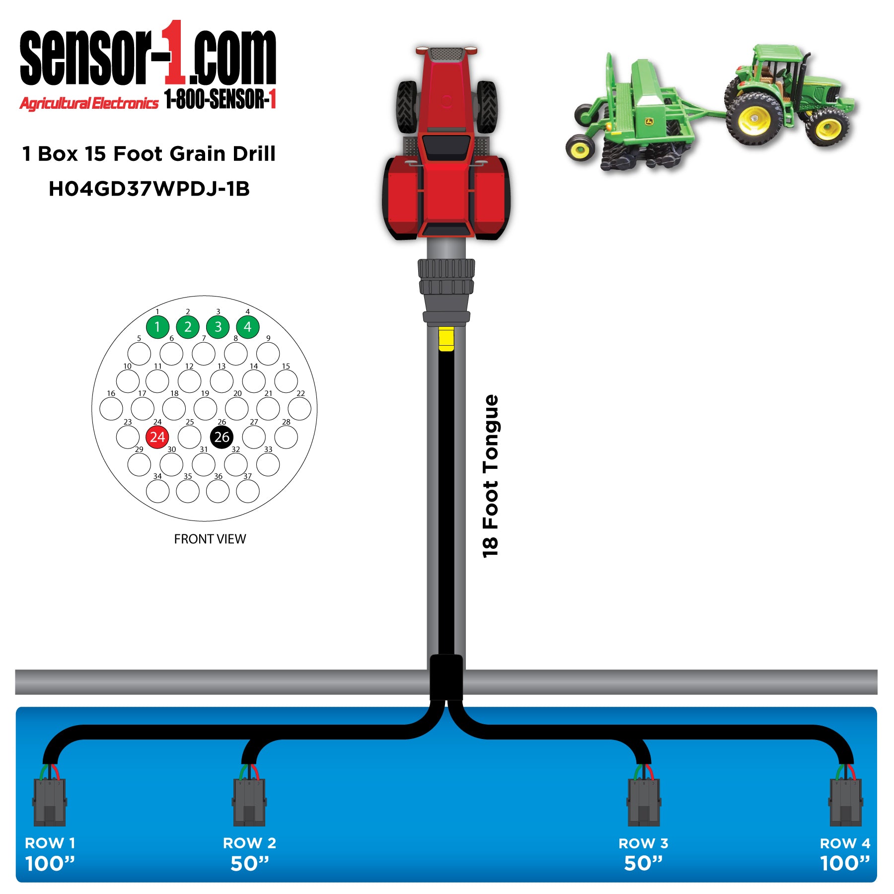Grain Drill Harness | 2-24 Rows