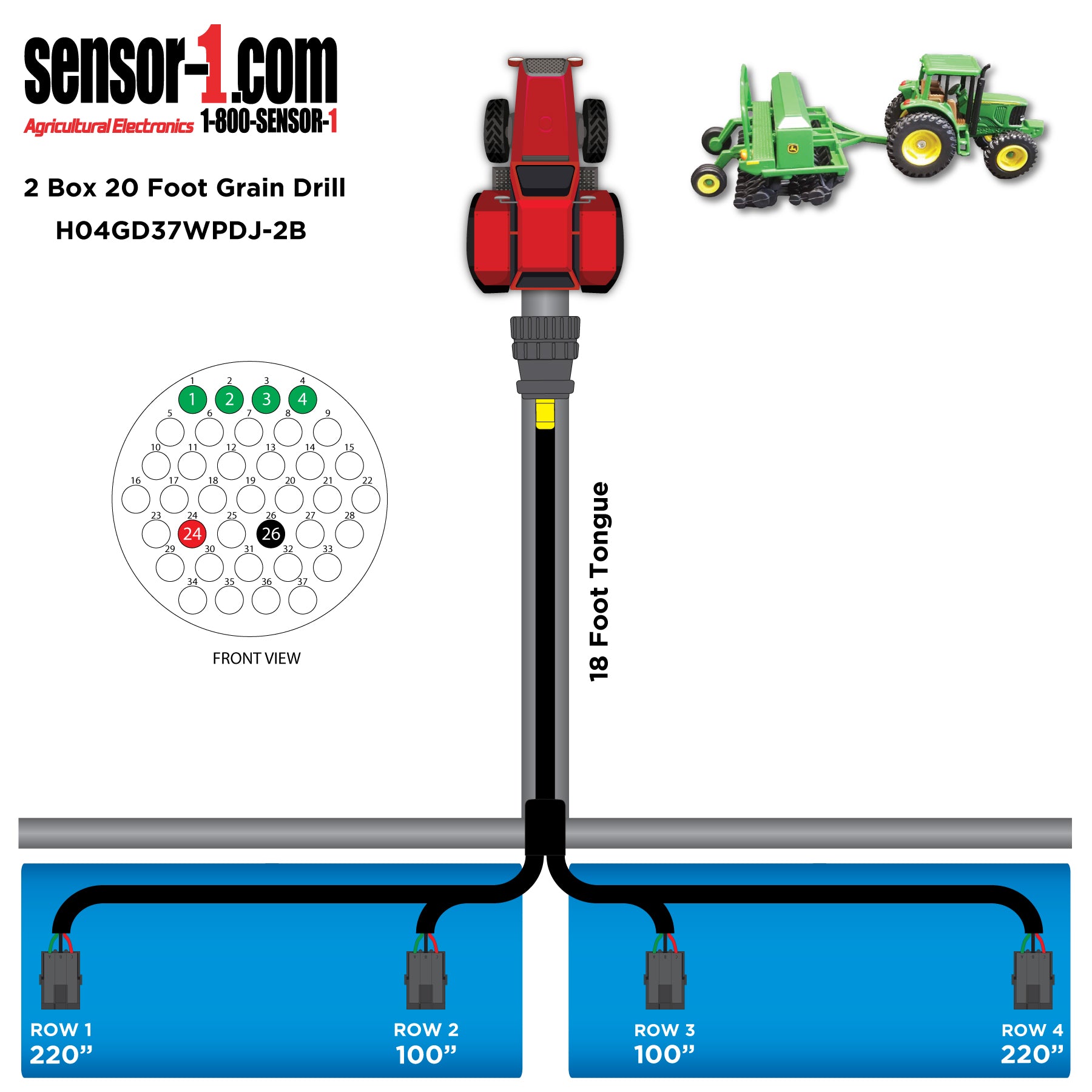 (4) Grain Drill Harness | 2-24 Rows