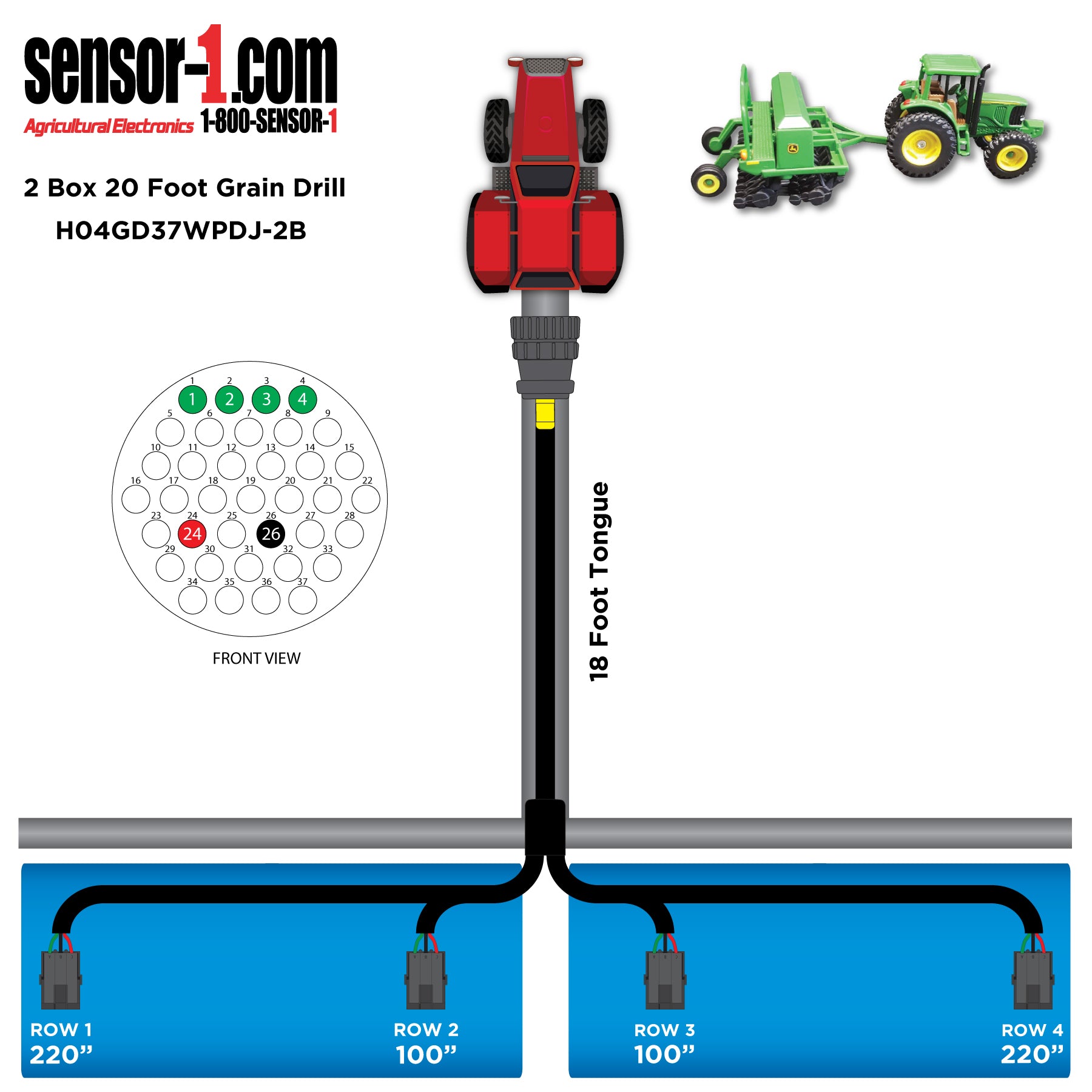 Grain Drill Harness | 2-24 Rows