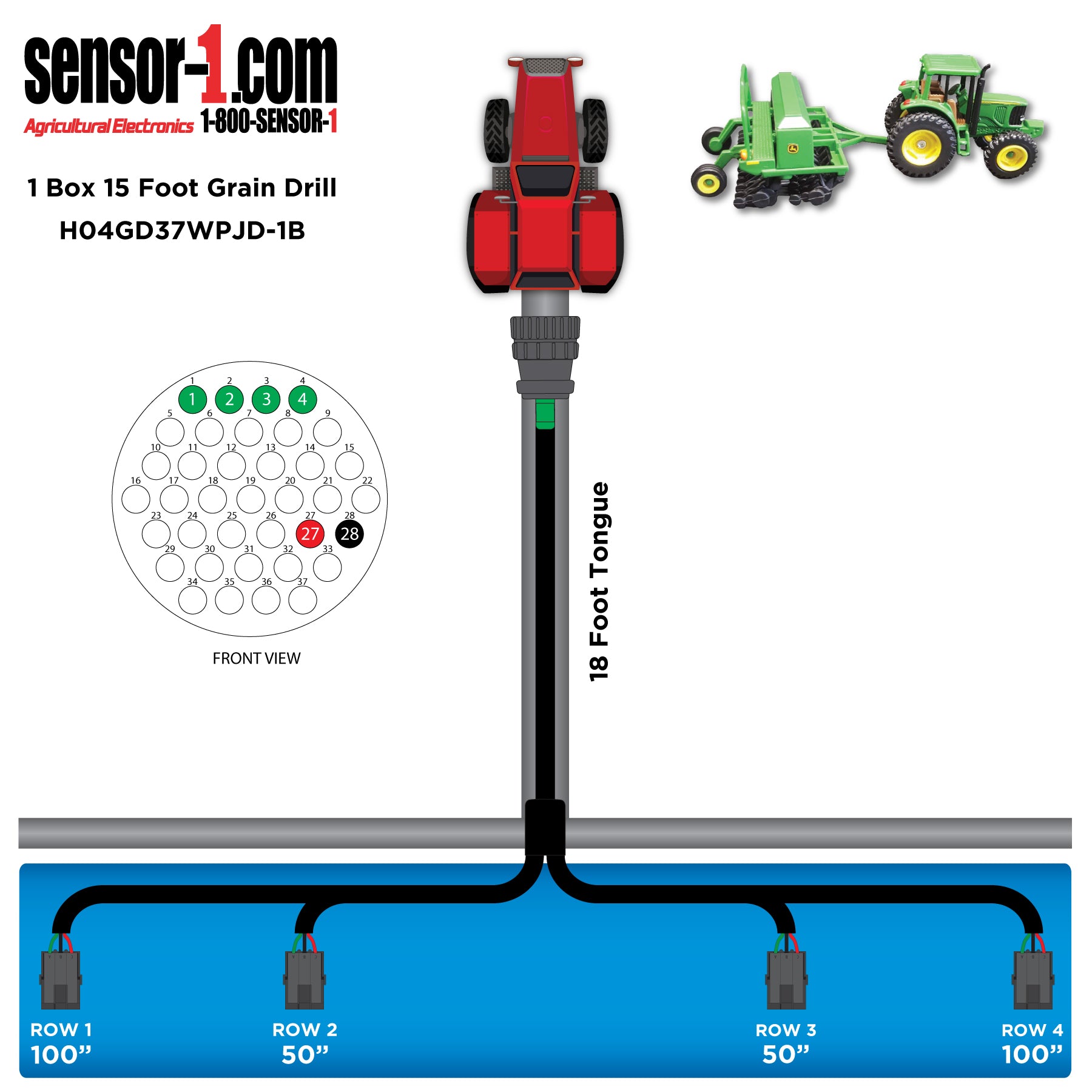 Grain Drill Harness | 2-24 Rows