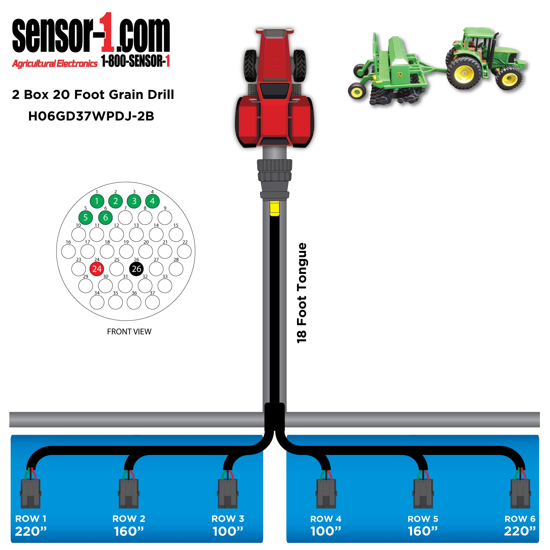 Grain Drill Harness | 2-24 Rows