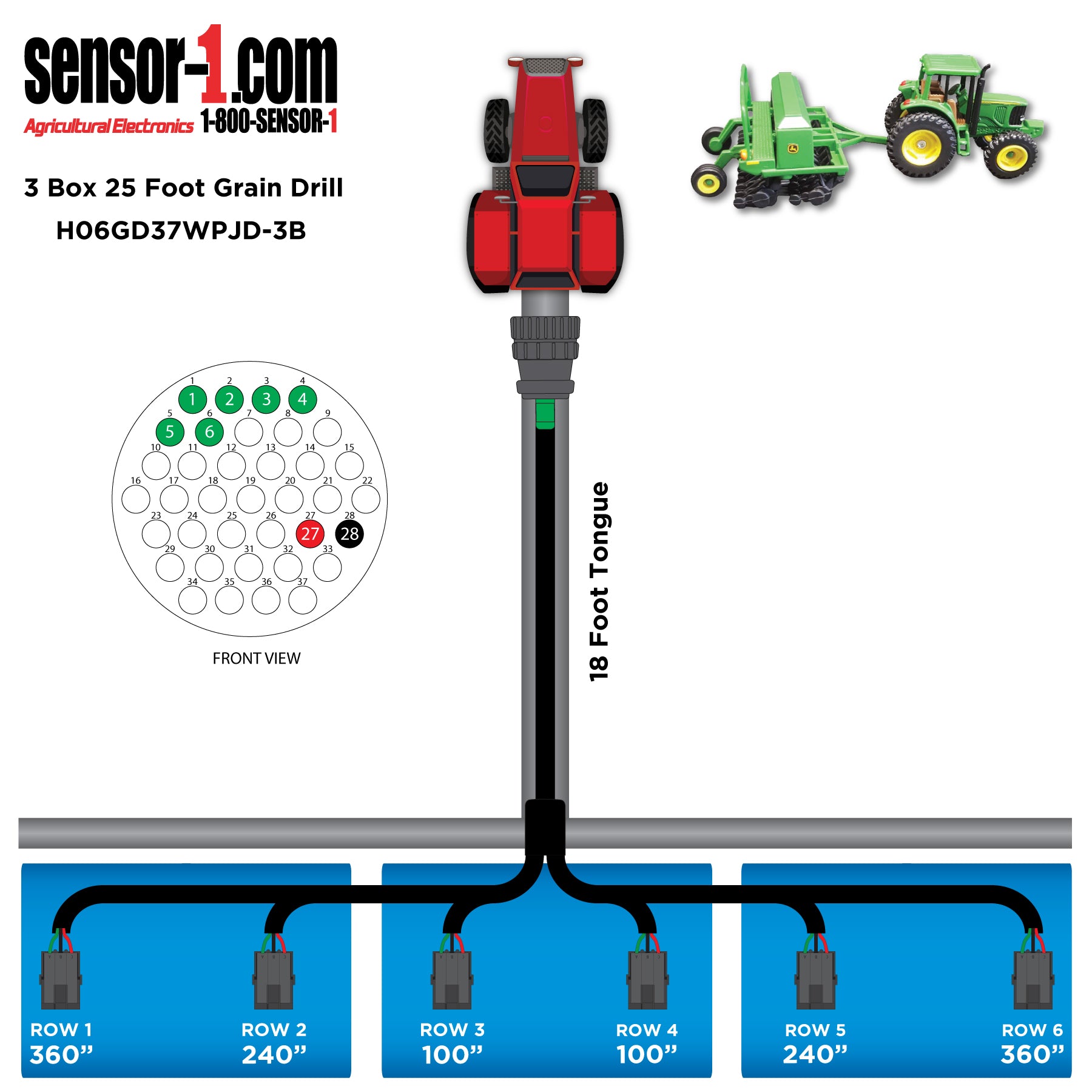 (4) Grain Drill Harness | 2-24 Rows