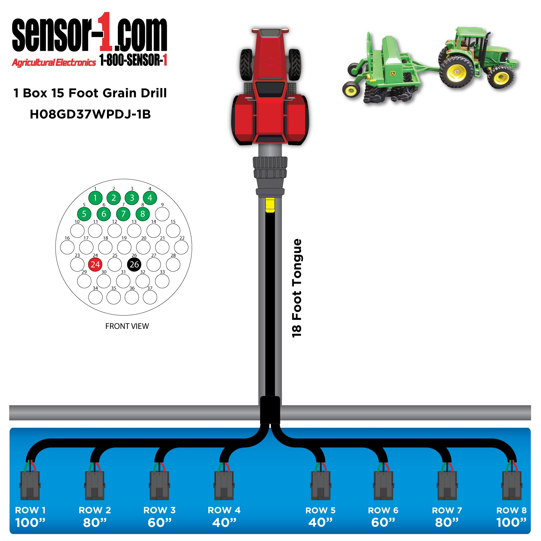 Grain Drill Harness | 2-24 Rows