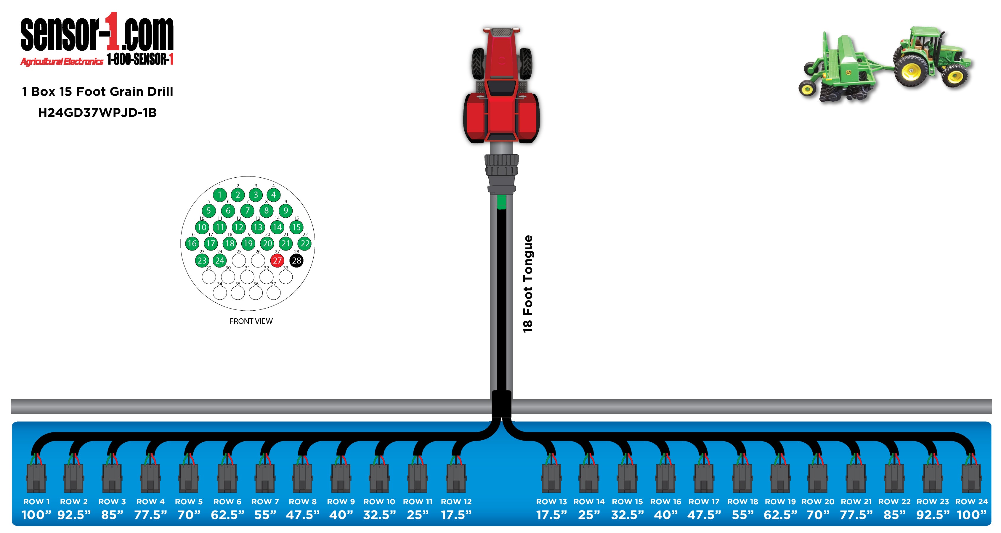 Grain Drill Harness | 2-24 Rows