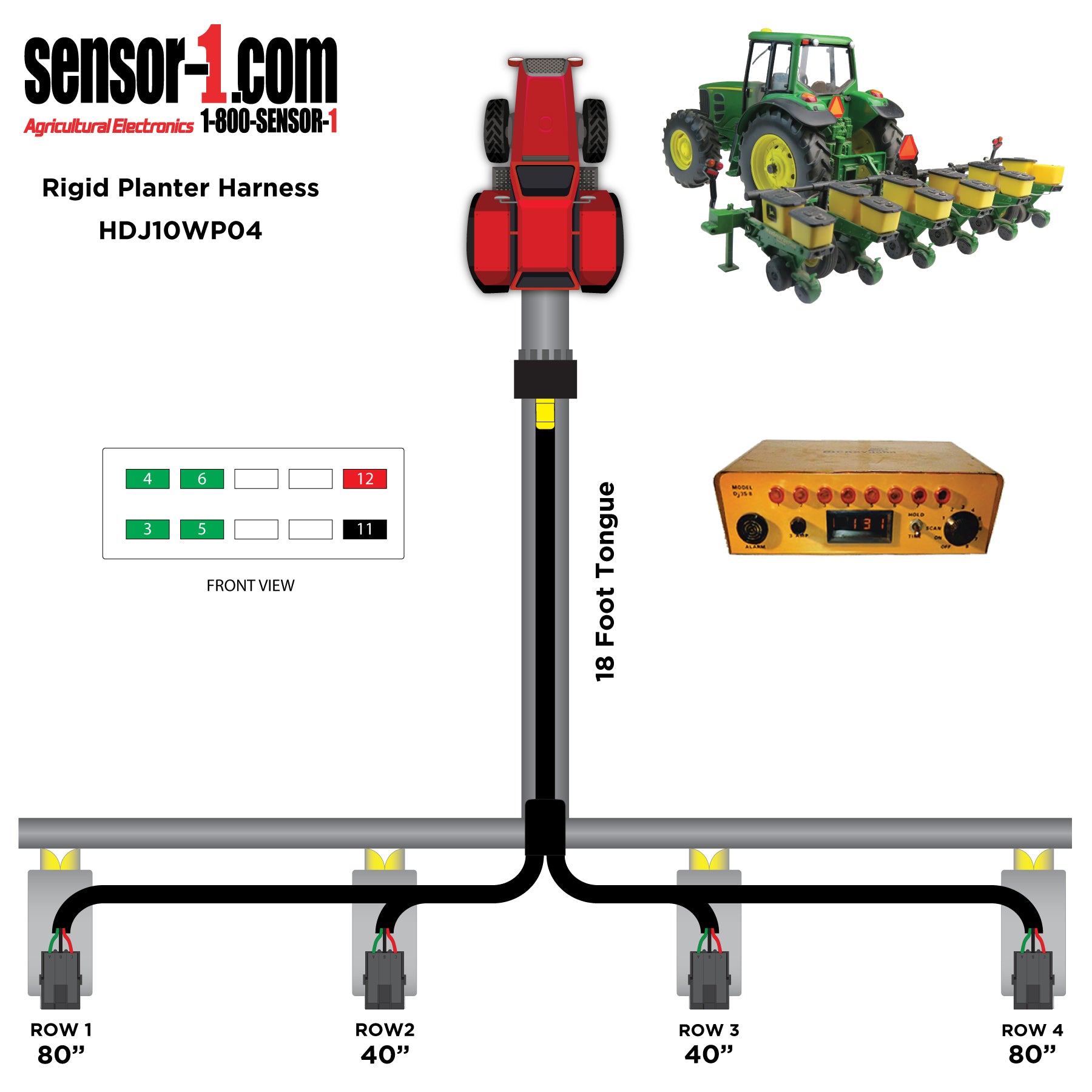 Planter Harnesses for Dickey-john Monitors | 4-12 Rows