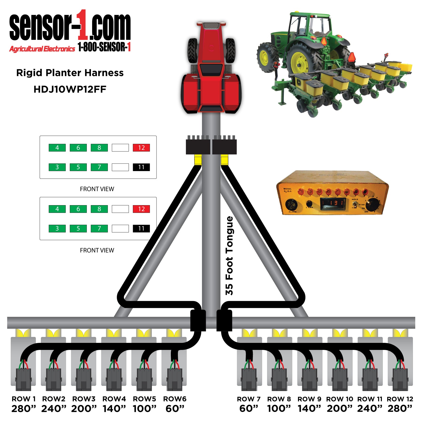 (1) Planter Harnesses for Dickey-john Monitors | 4-12 Rows