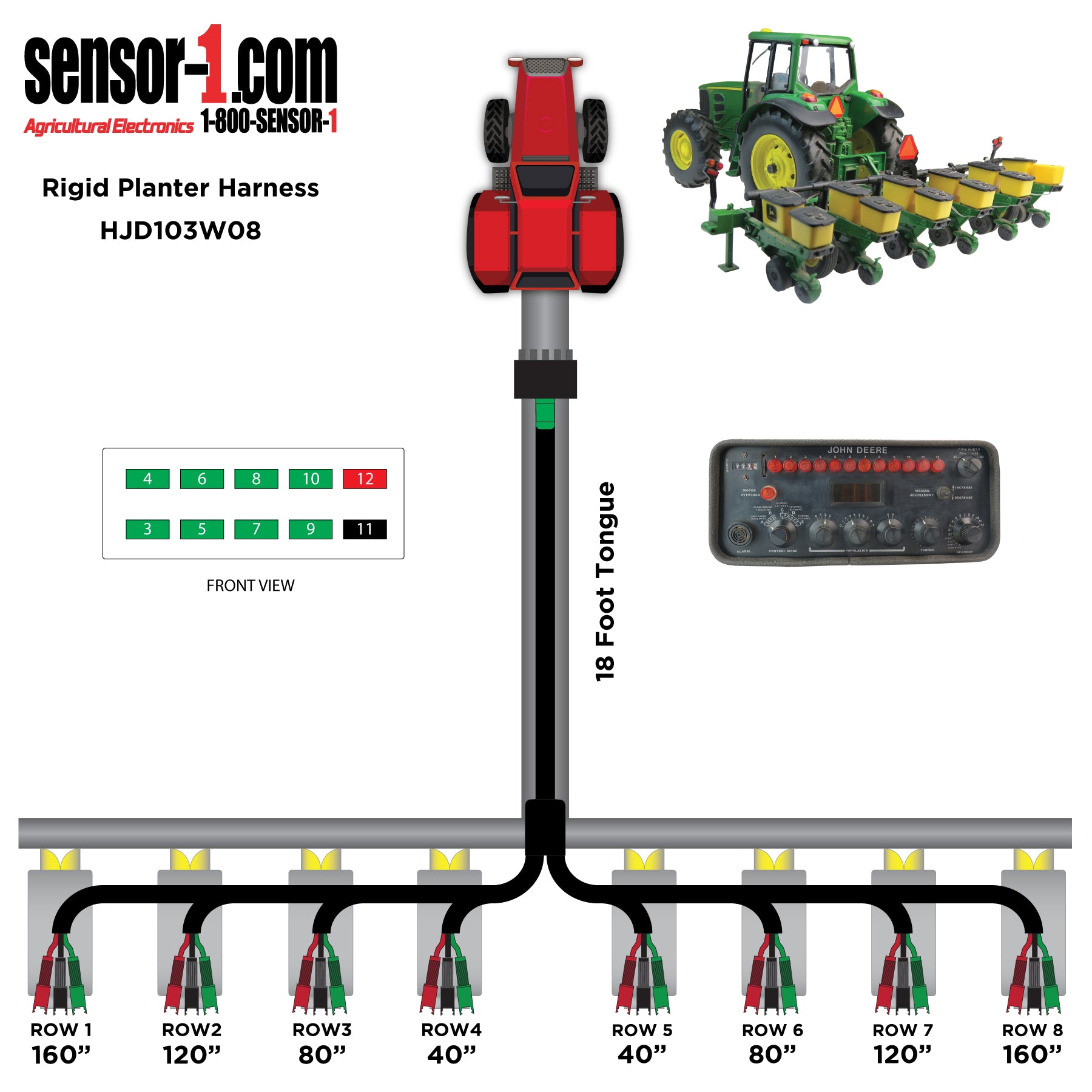 Planter Harnesses for John Deere Monitors | 4-12 Rows