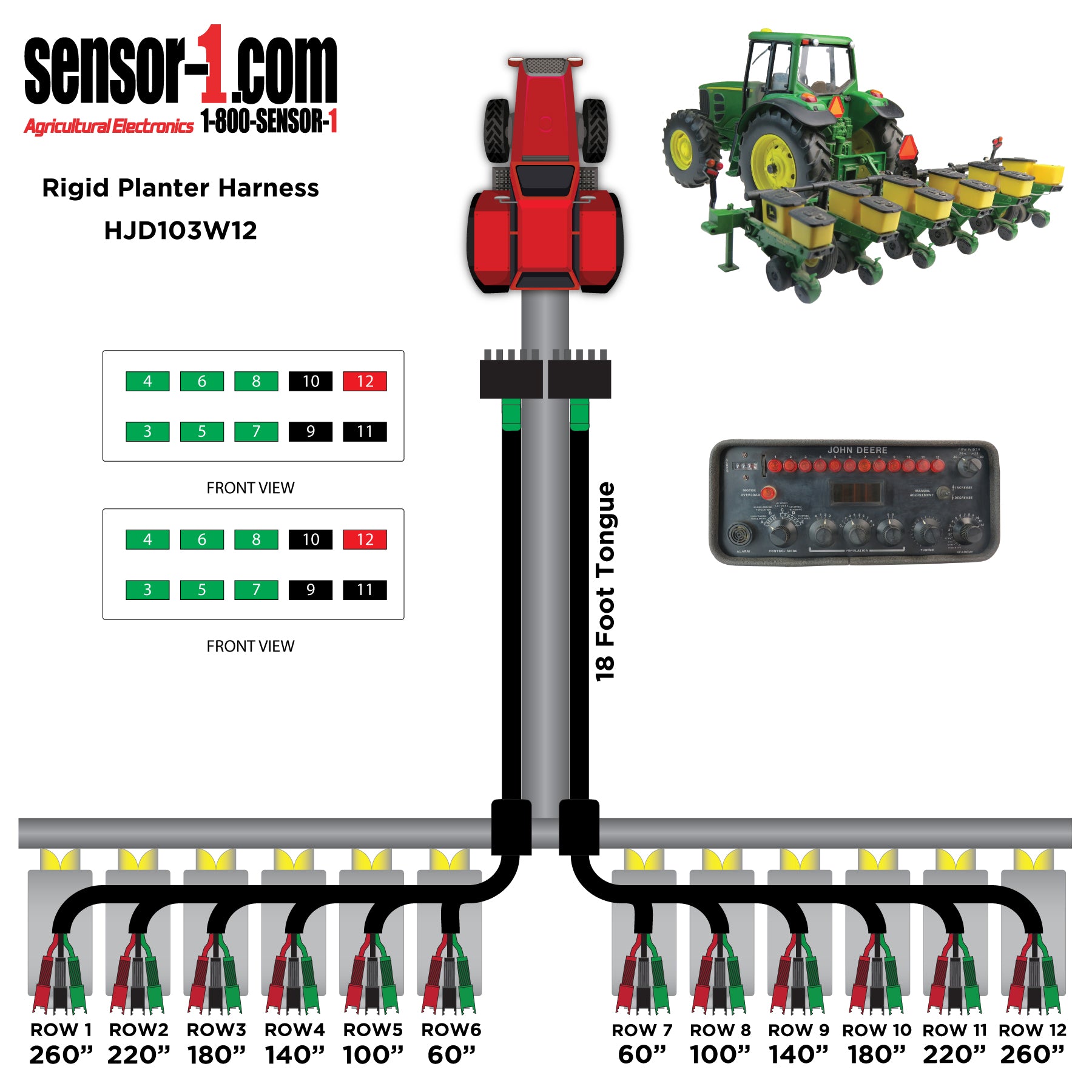 Planter Harnesses for John Deere Monitors | 4-12 Rows