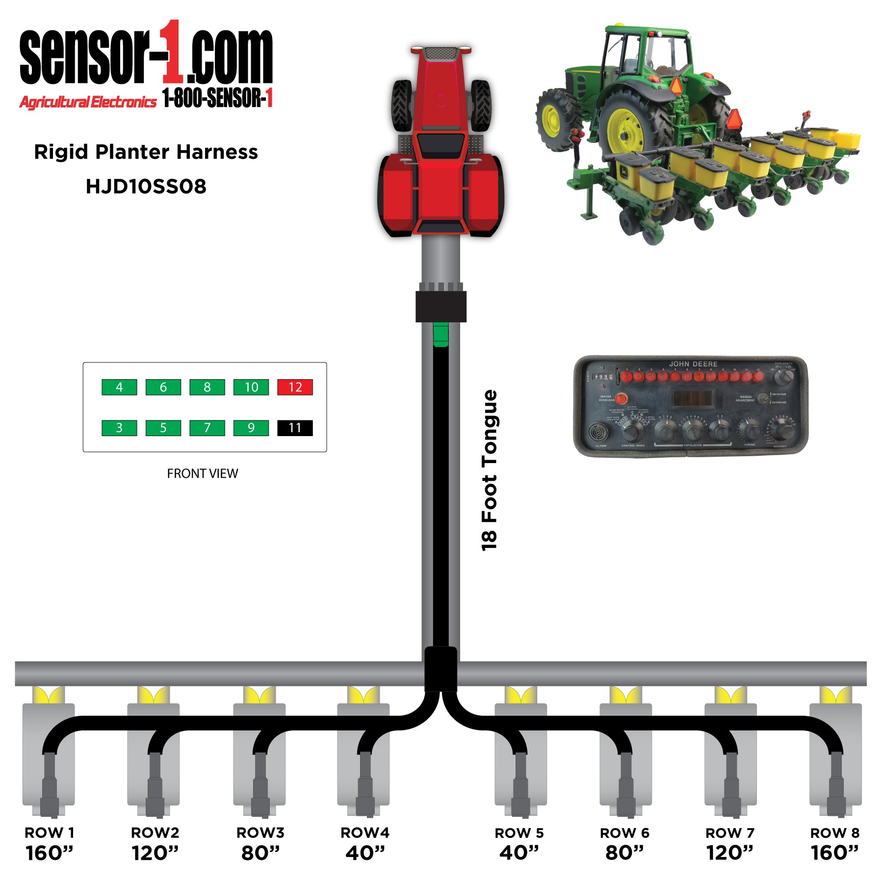 Planter Harnesses for John Deere Monitors | 4-12 Rows