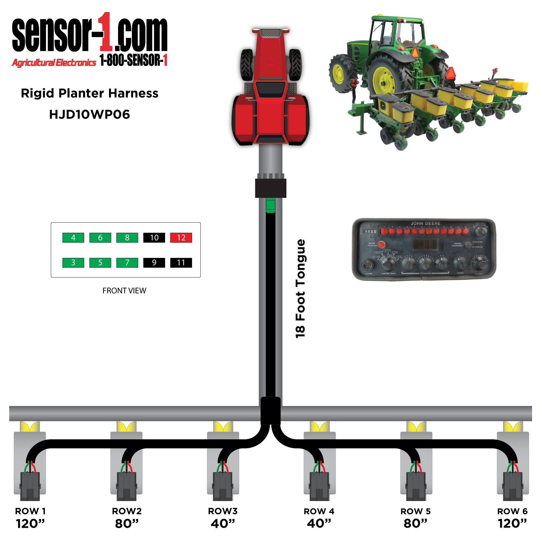 Planter Harnesses for John Deere Monitors | 4-12 Rows