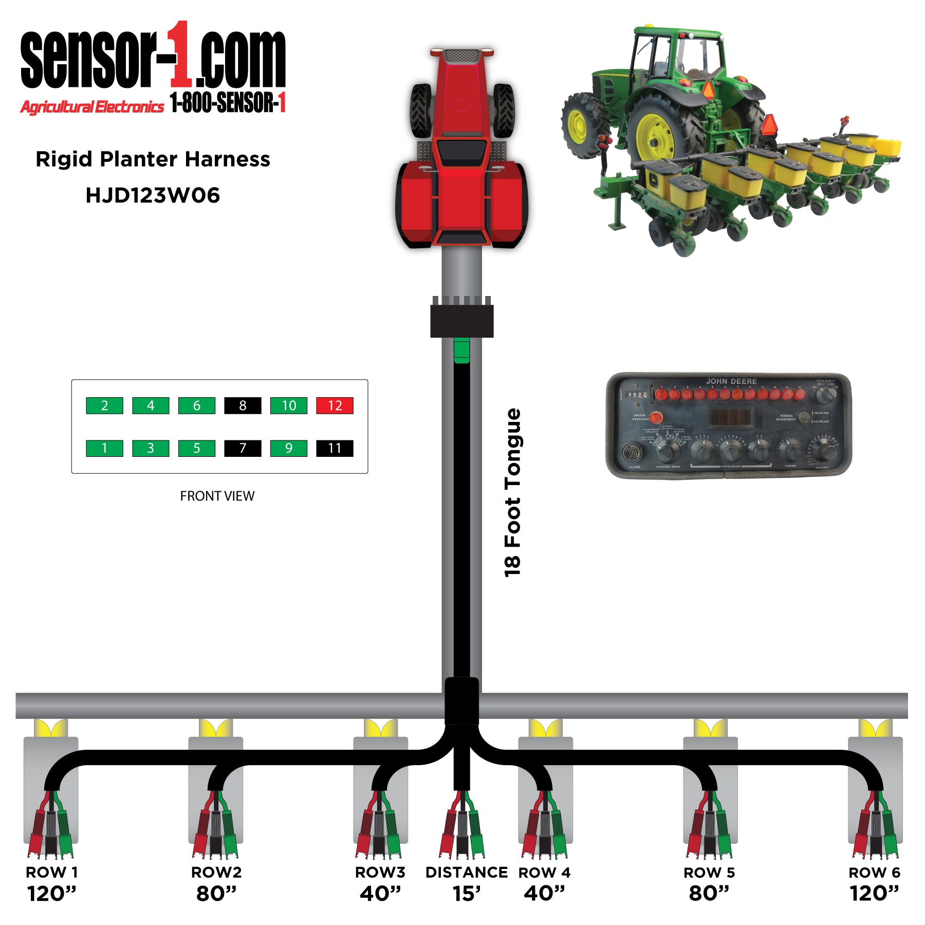 Planter Harnesses for John Deere Monitors | 4-12 Rows