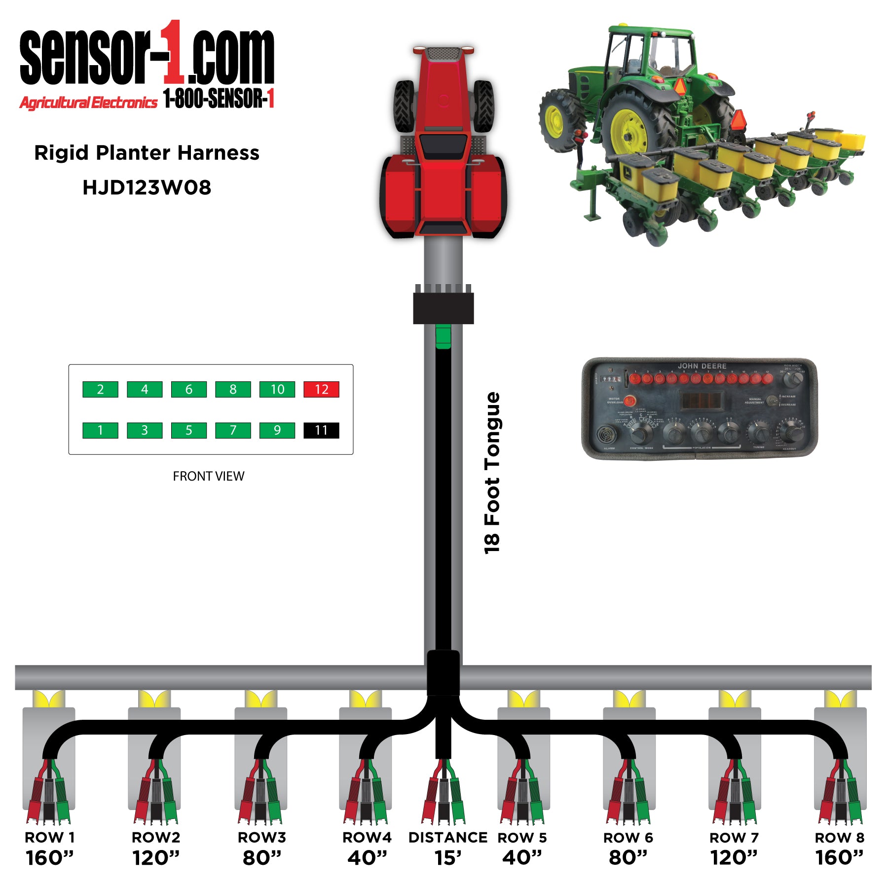 Planter Harnesses for John Deere Monitors | 4-12 Rows