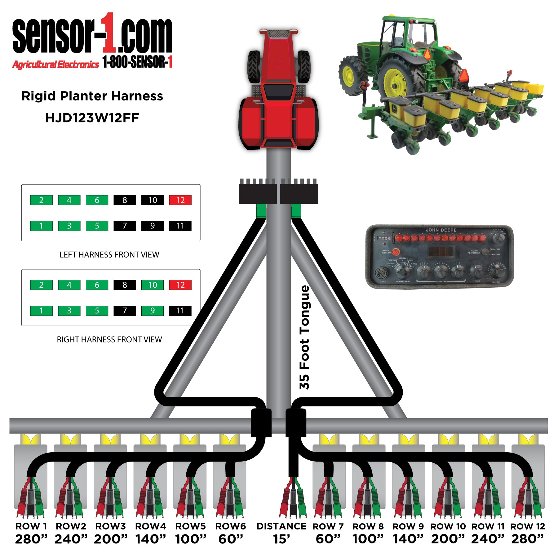 Planter Harnesses for John Deere Monitors | 4-12 Rows