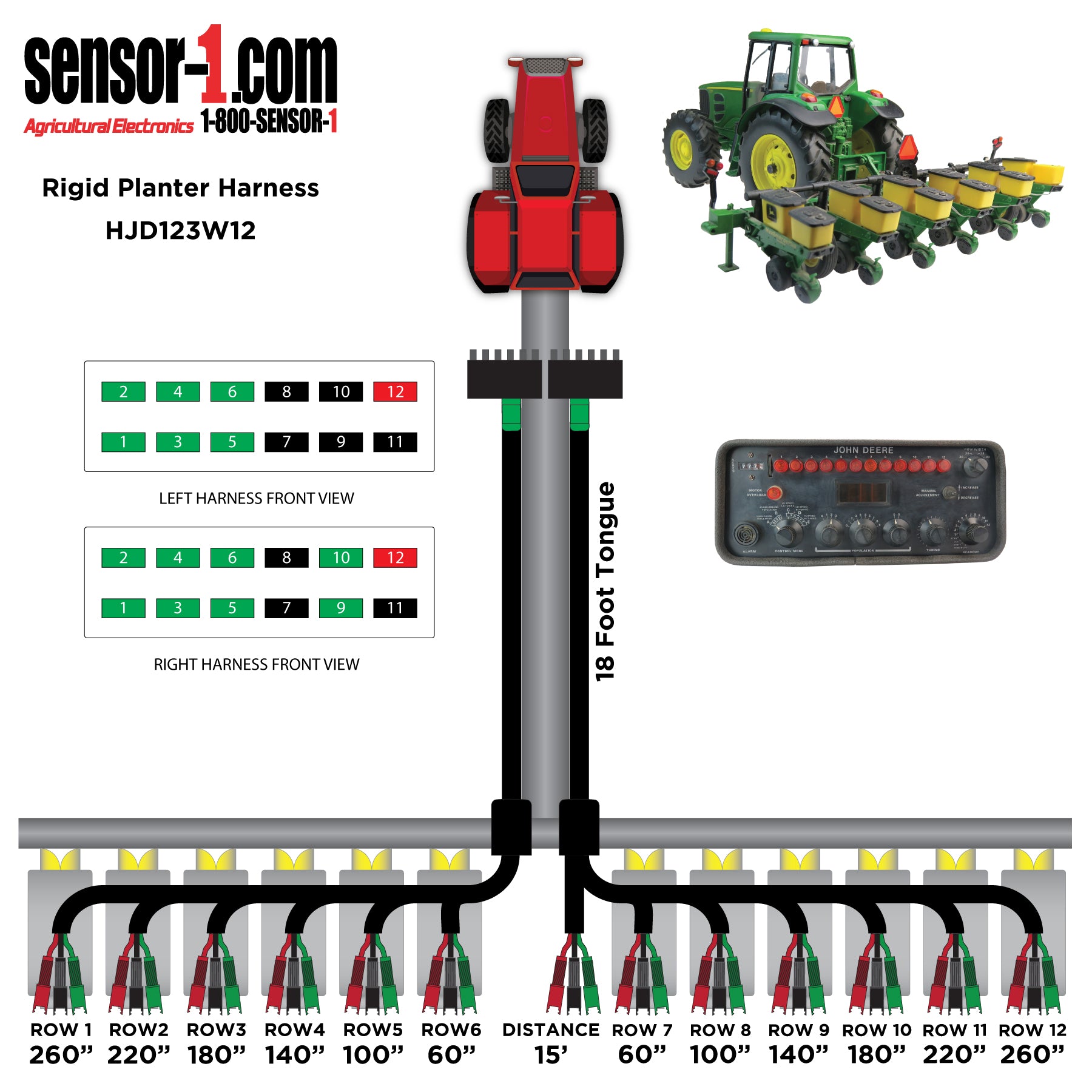 Planter Harnesses for John Deere Monitors | 4-12 Rows