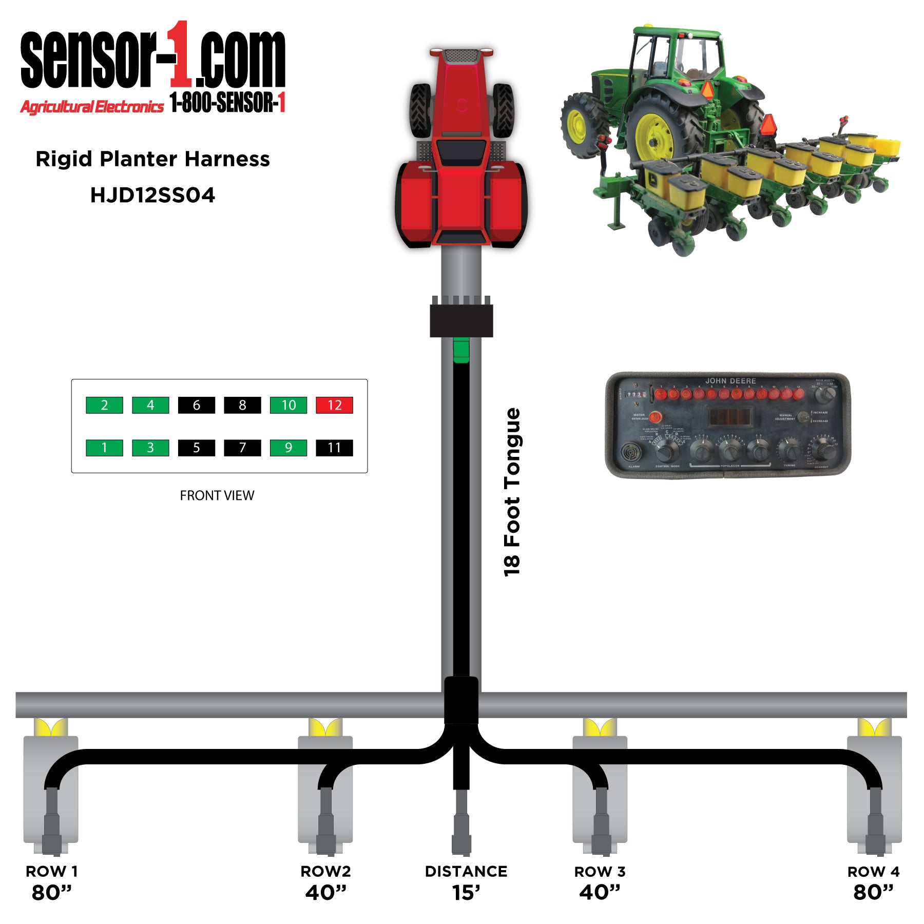 Planter Harnesses for John Deere Monitors | 4-12 Rows