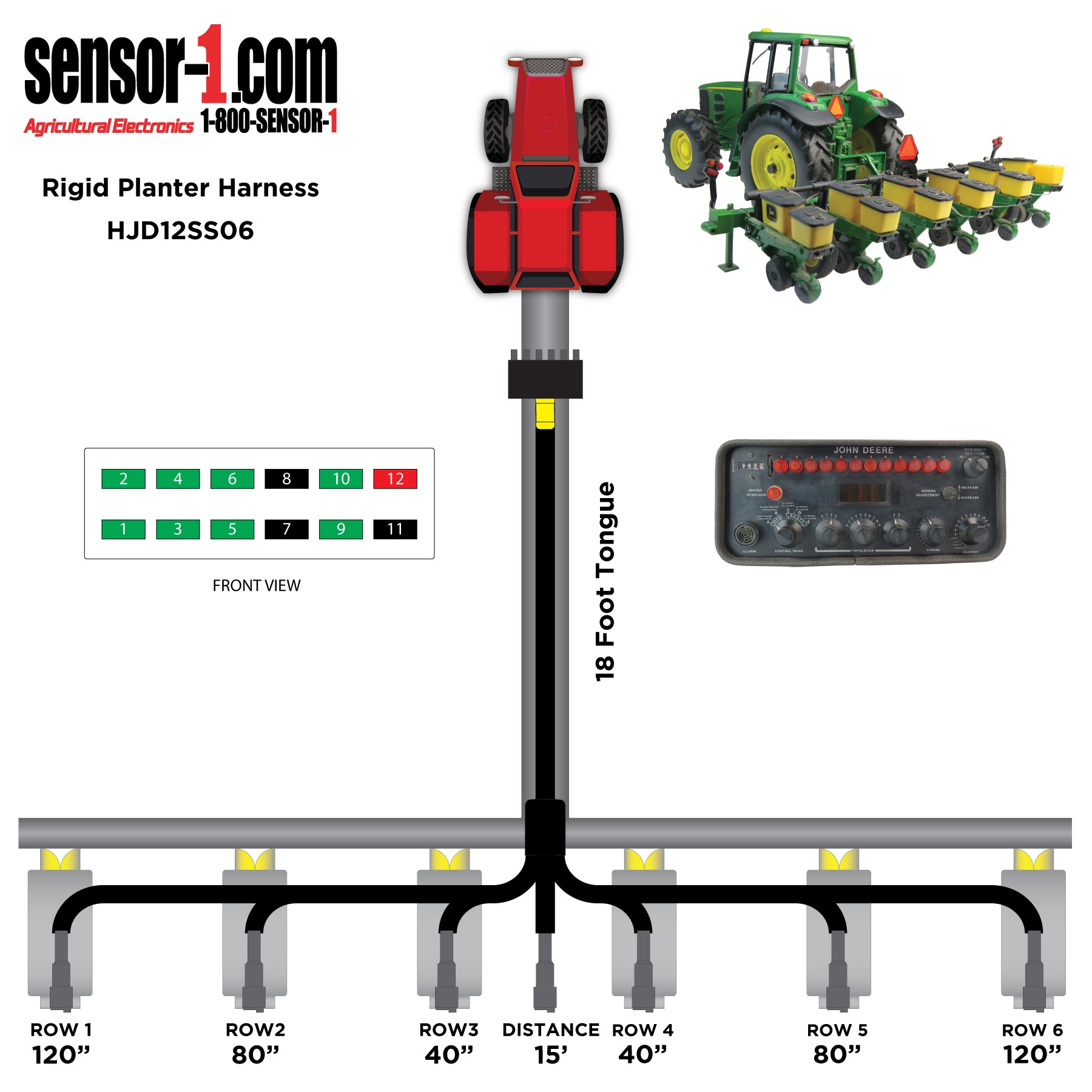 Planter Harnesses for John Deere Monitors | 4-12 Rows