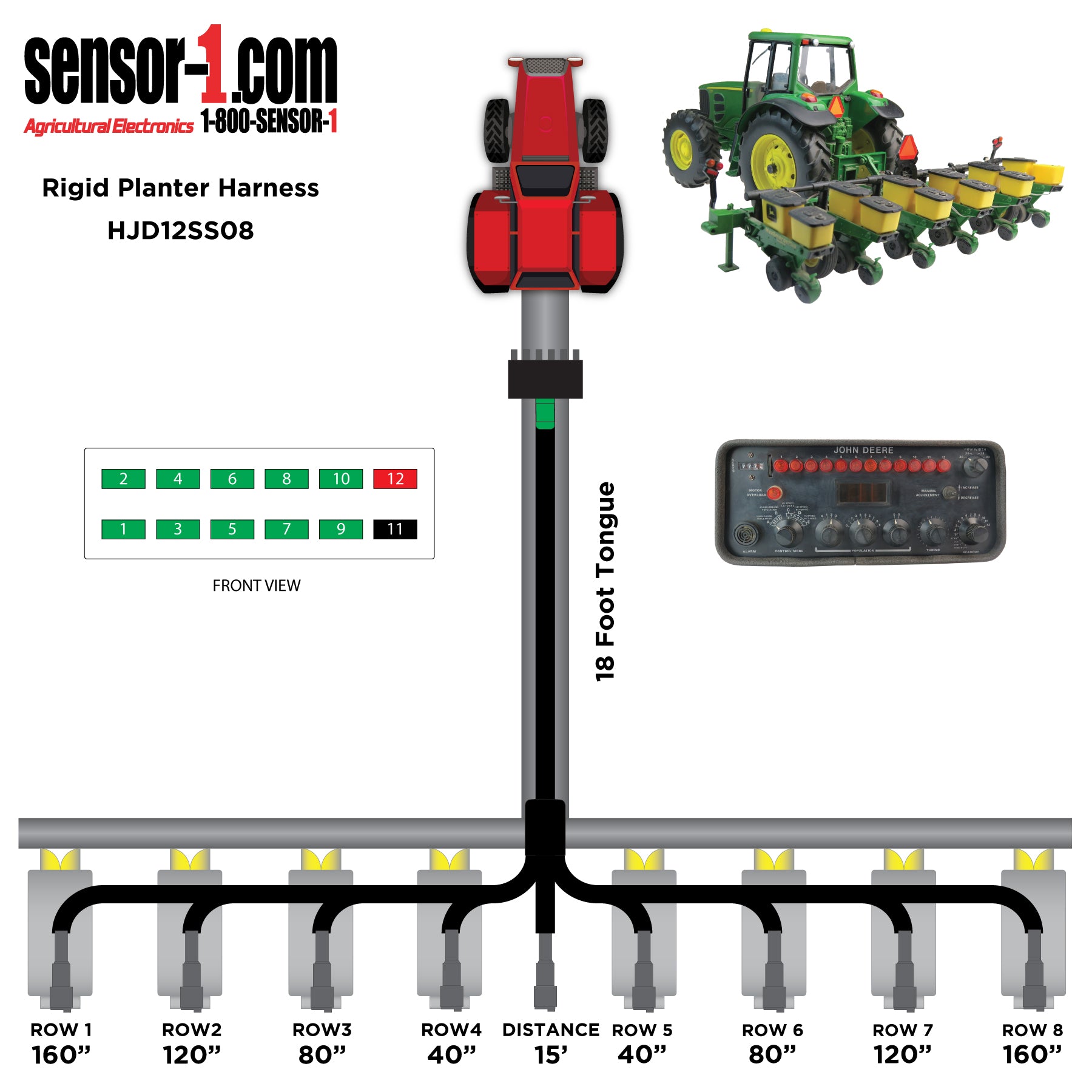 Planter Harnesses for John Deere Monitors | 4-12 Rows