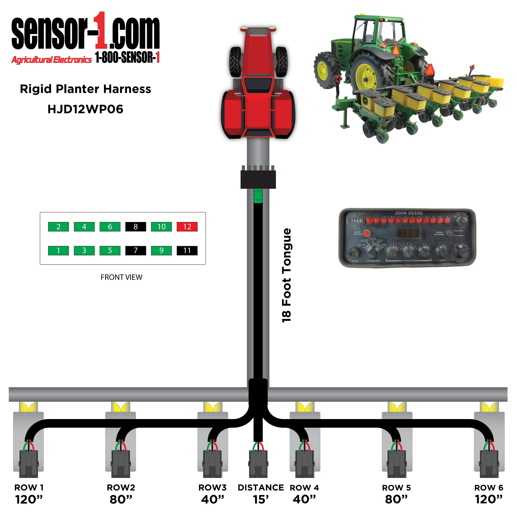 Planter Harnesses for John Deere Monitors | 4-12 Rows