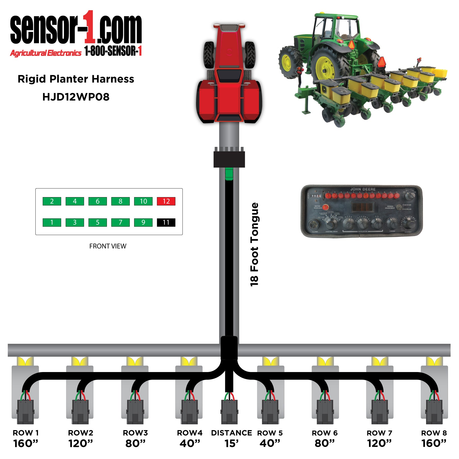 Planter Harnesses for John Deere Monitors | 4-12 Rows