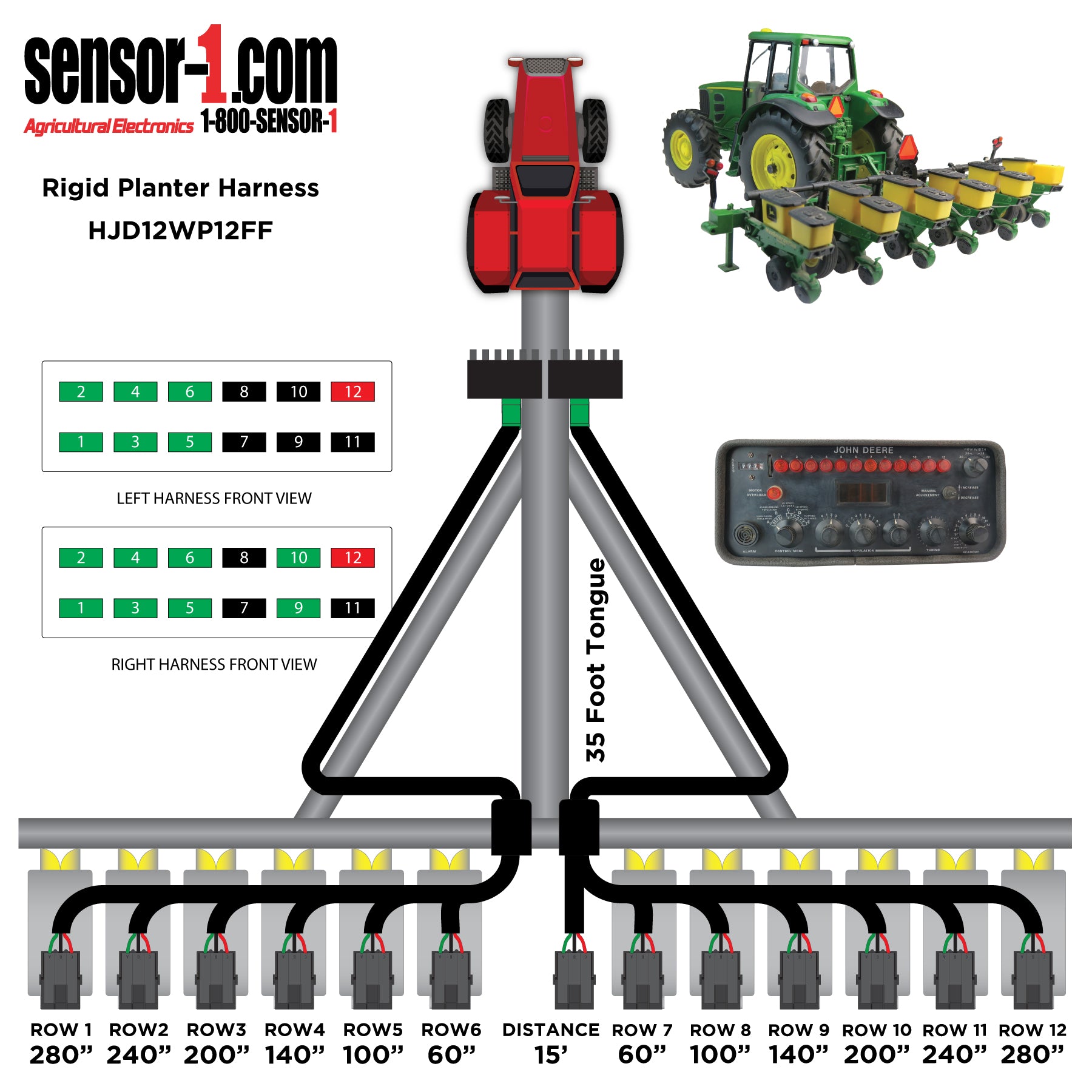 Planter Harnesses for John Deere Monitors | 4-12 Rows