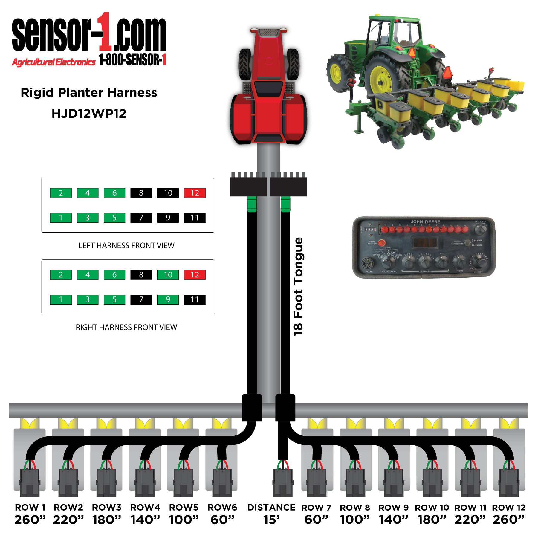 Planter Harnesses for John Deere Monitors | 4-12 Rows