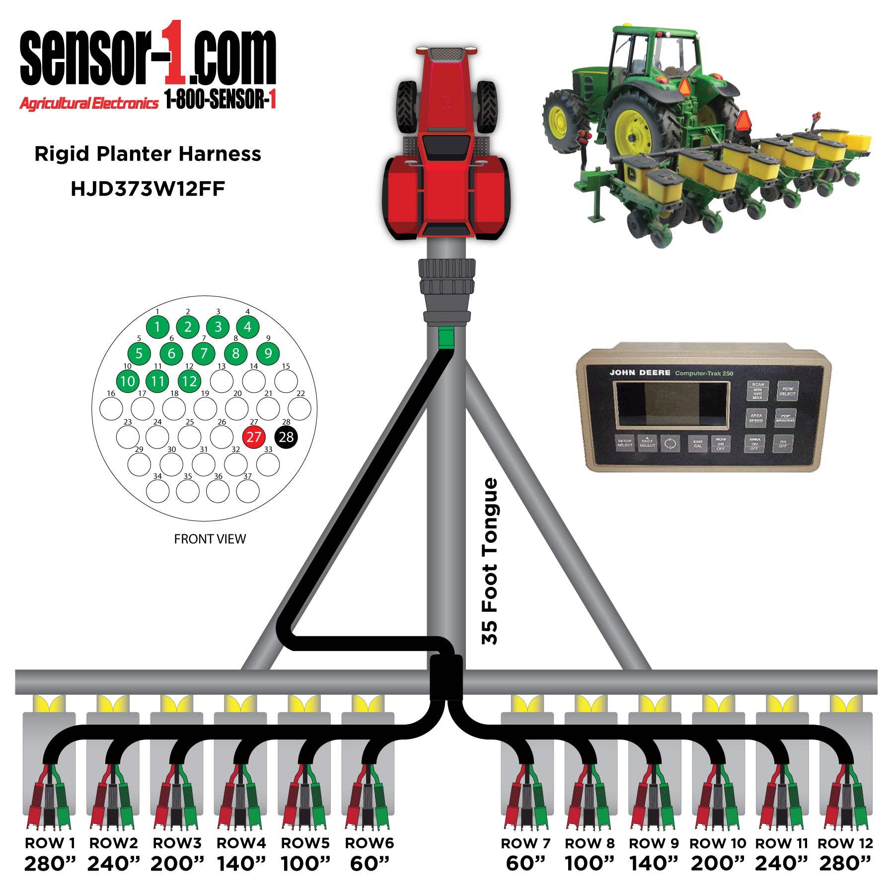 Planter Harnesses for John Deere Monitors | 4-12 Rows