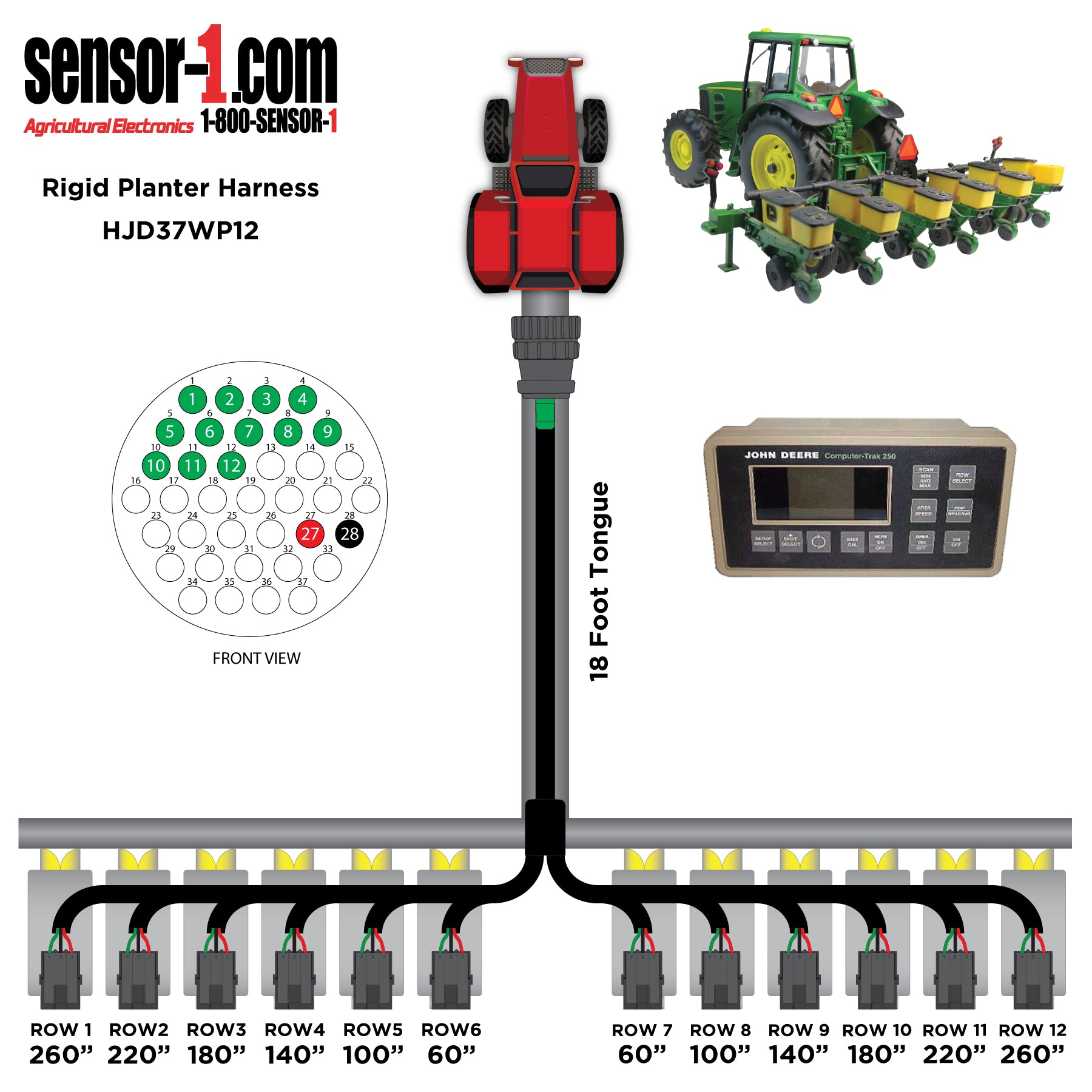 Planter Harnesses for John Deere Monitors | 4-12 Rows