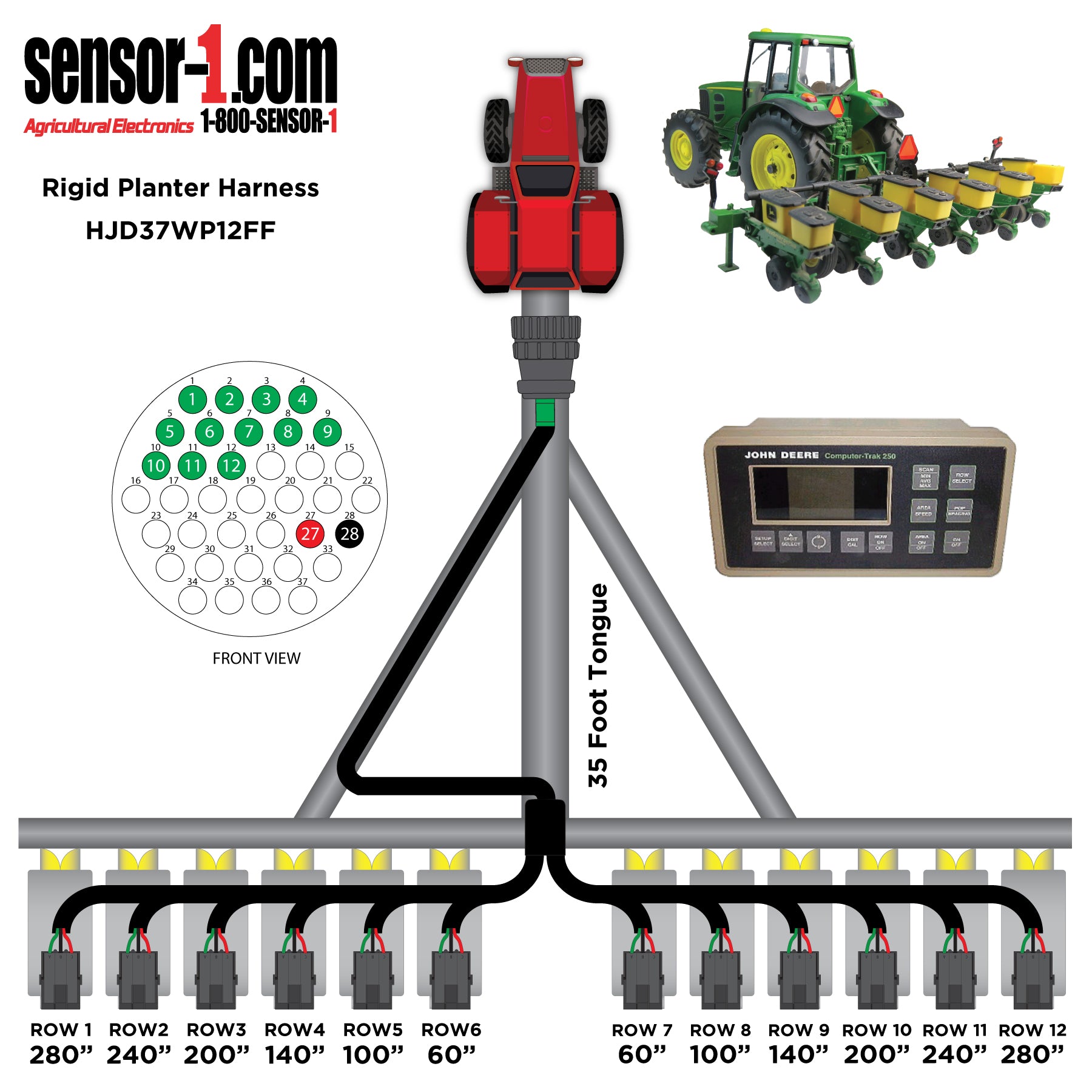 Planter Harnesses for John Deere Monitors | 4-12 Rows