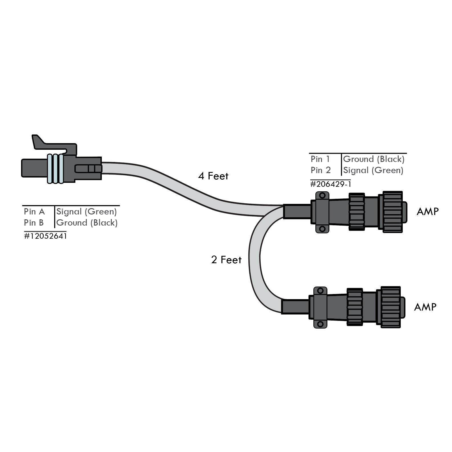 YA04RSP&04RSP-2MS | 2 Pin Metri-Pack Y Adapter