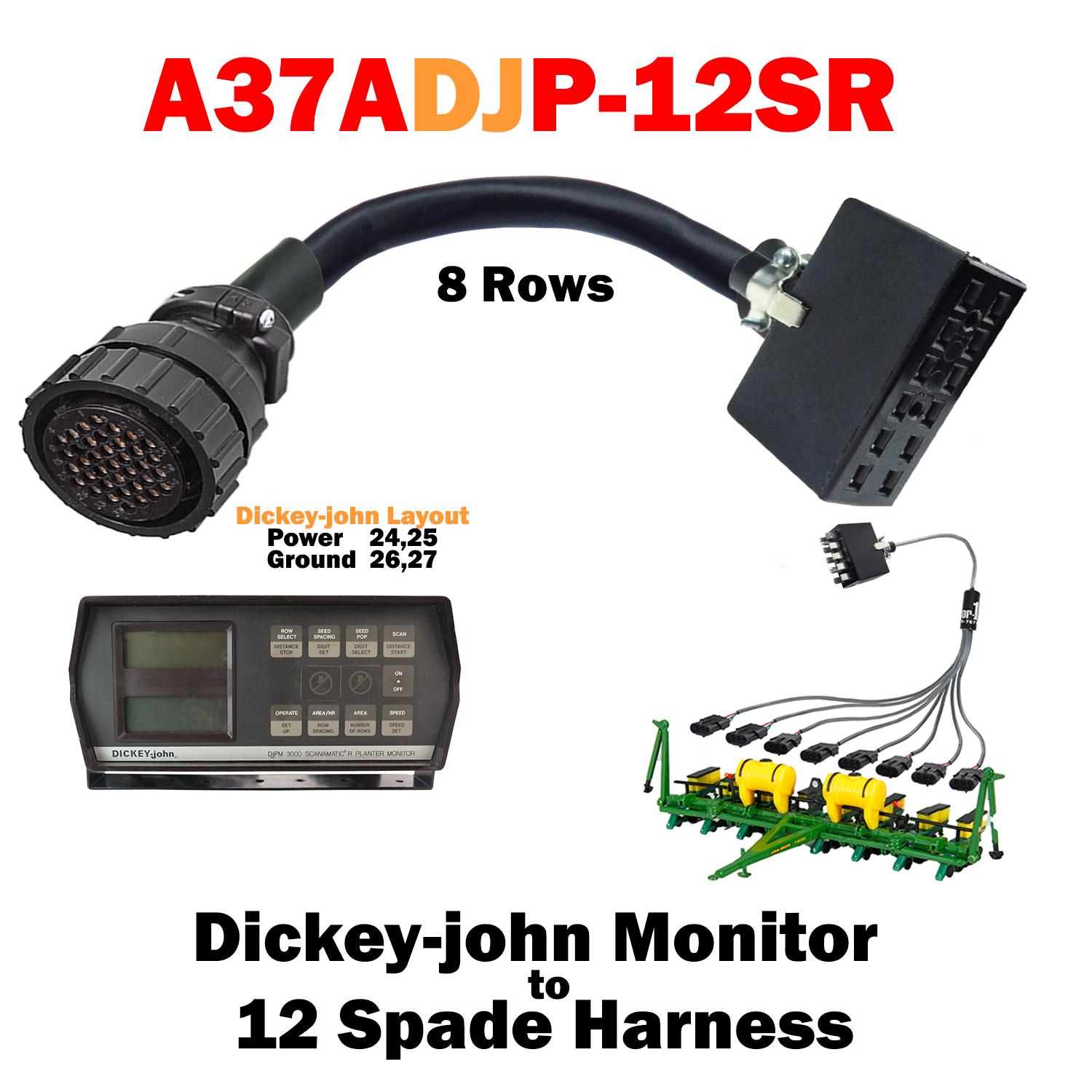 Connect to 37 Pin Monitor to Different Type of Harness Adapter