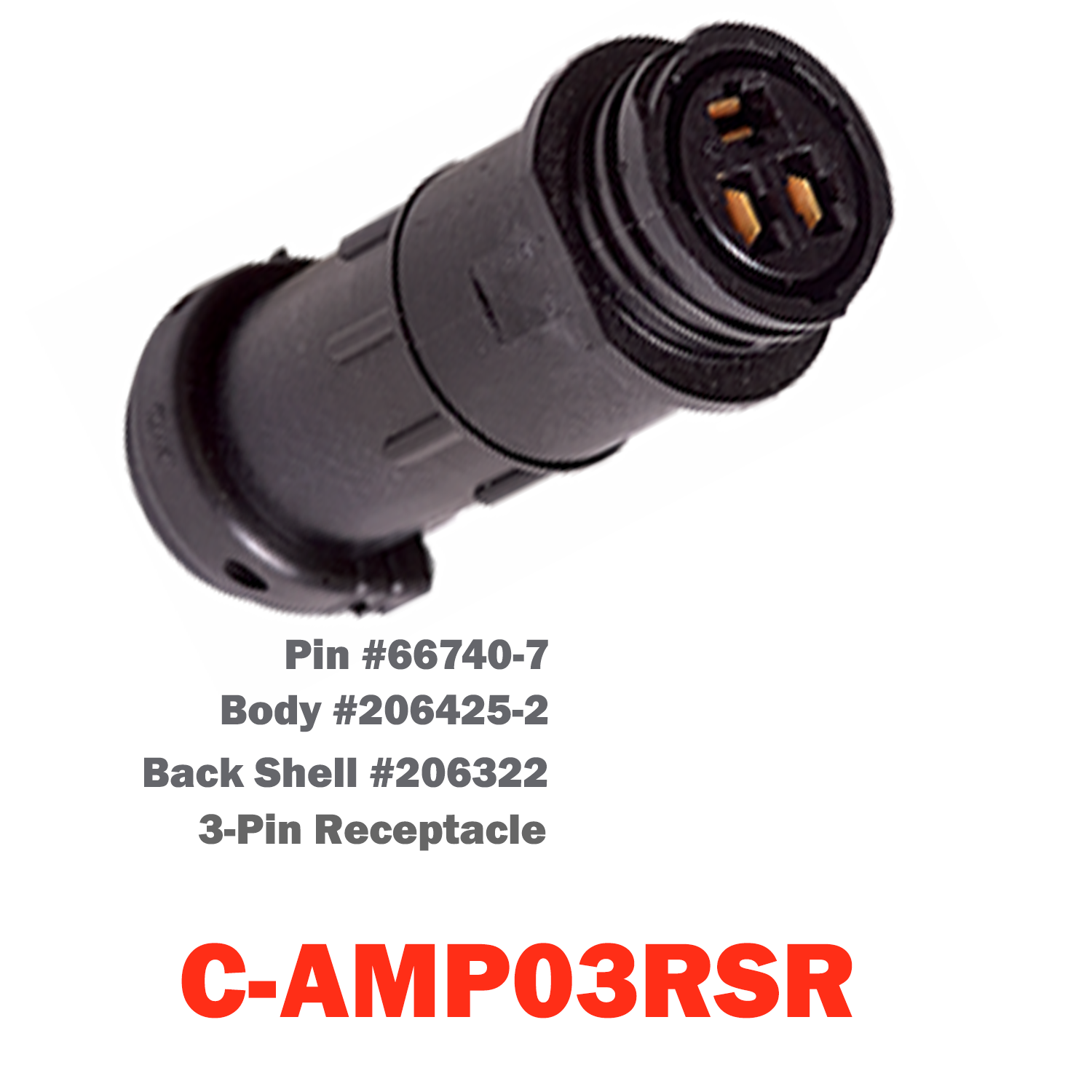 03 Pin AMP Receptacle | C-AMP03RSR