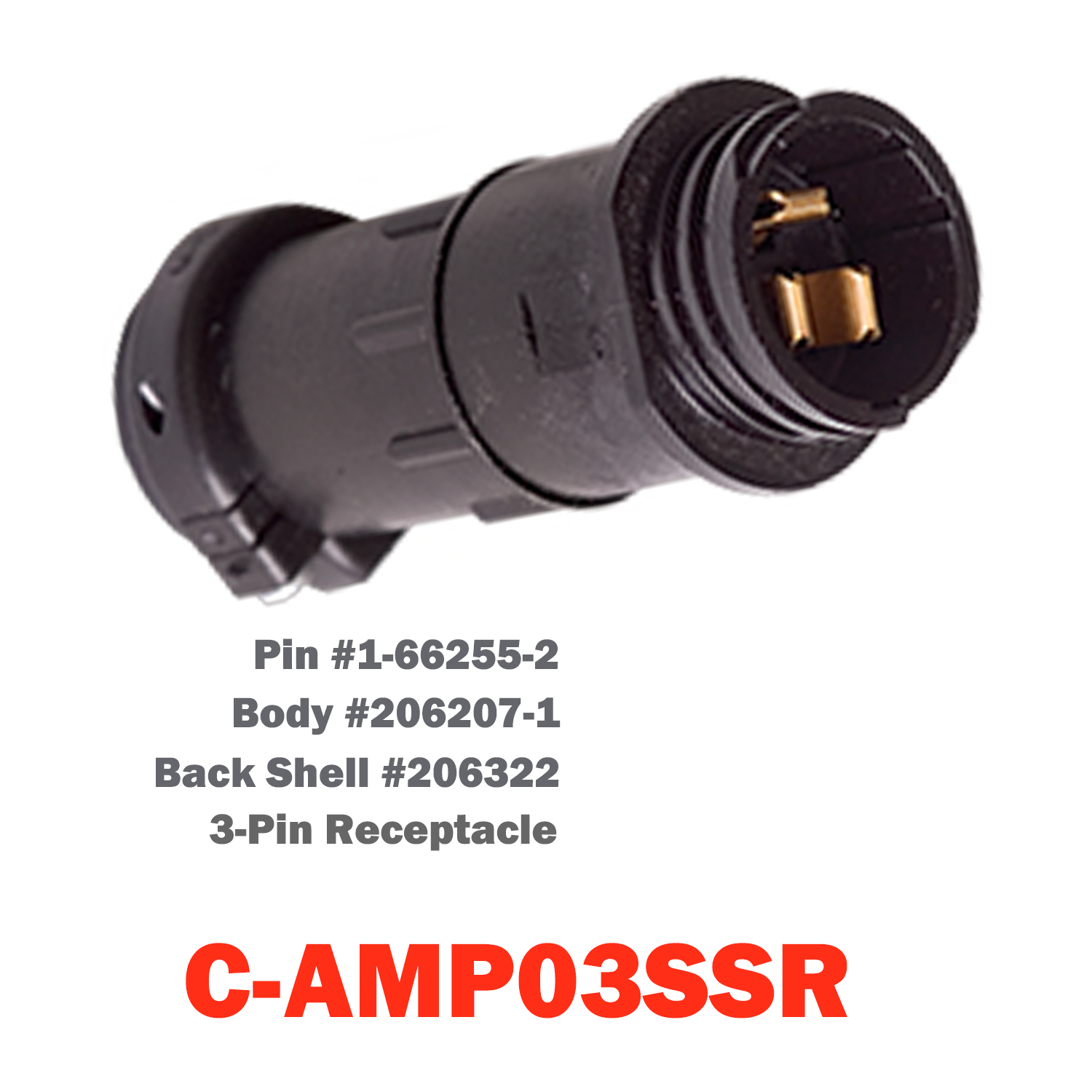03 Pin AMP Receptacle | C-AMP03SSR