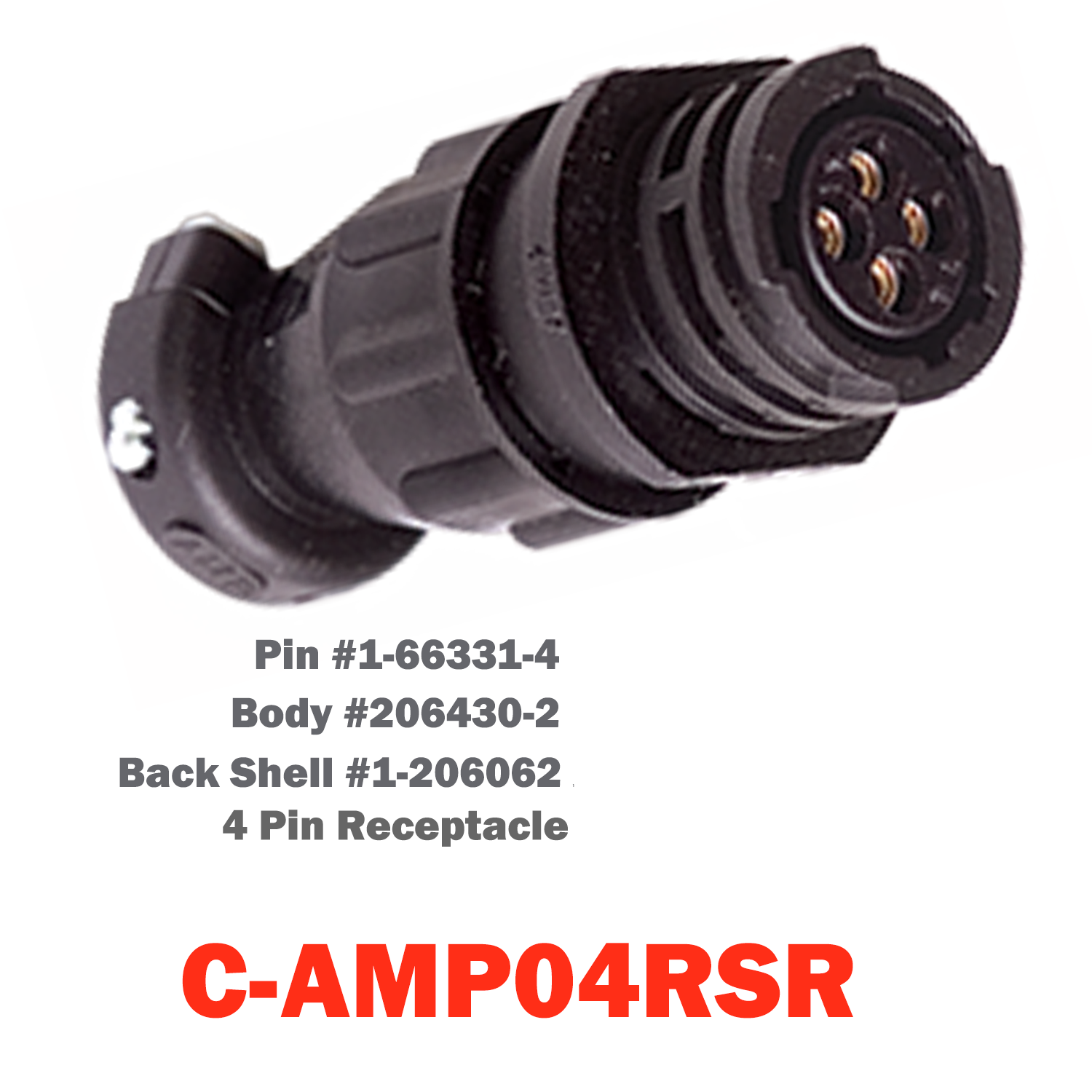 04 Pin AMP Receptacle | C-AMP04RSR