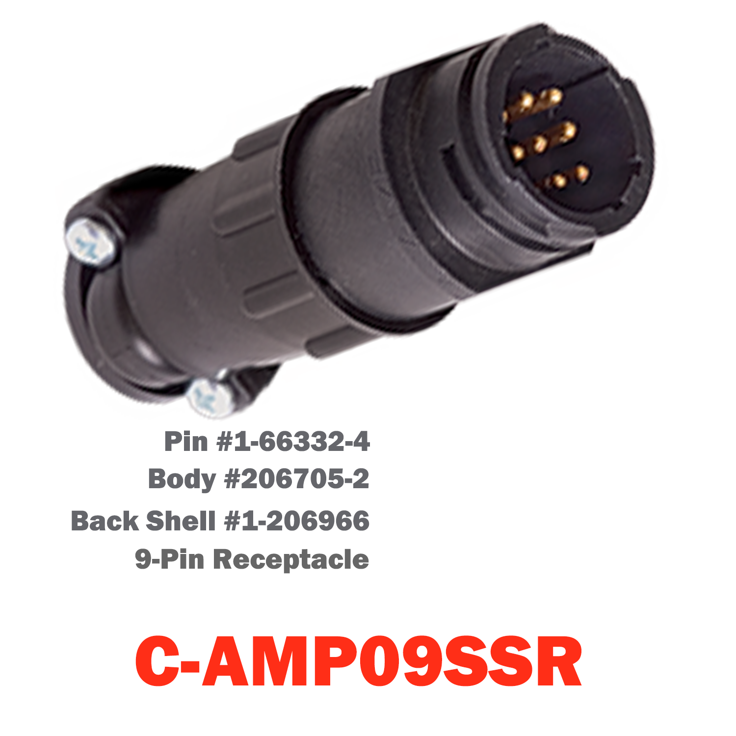 09 Pin AMP Receptacle | C-AMP09SSR