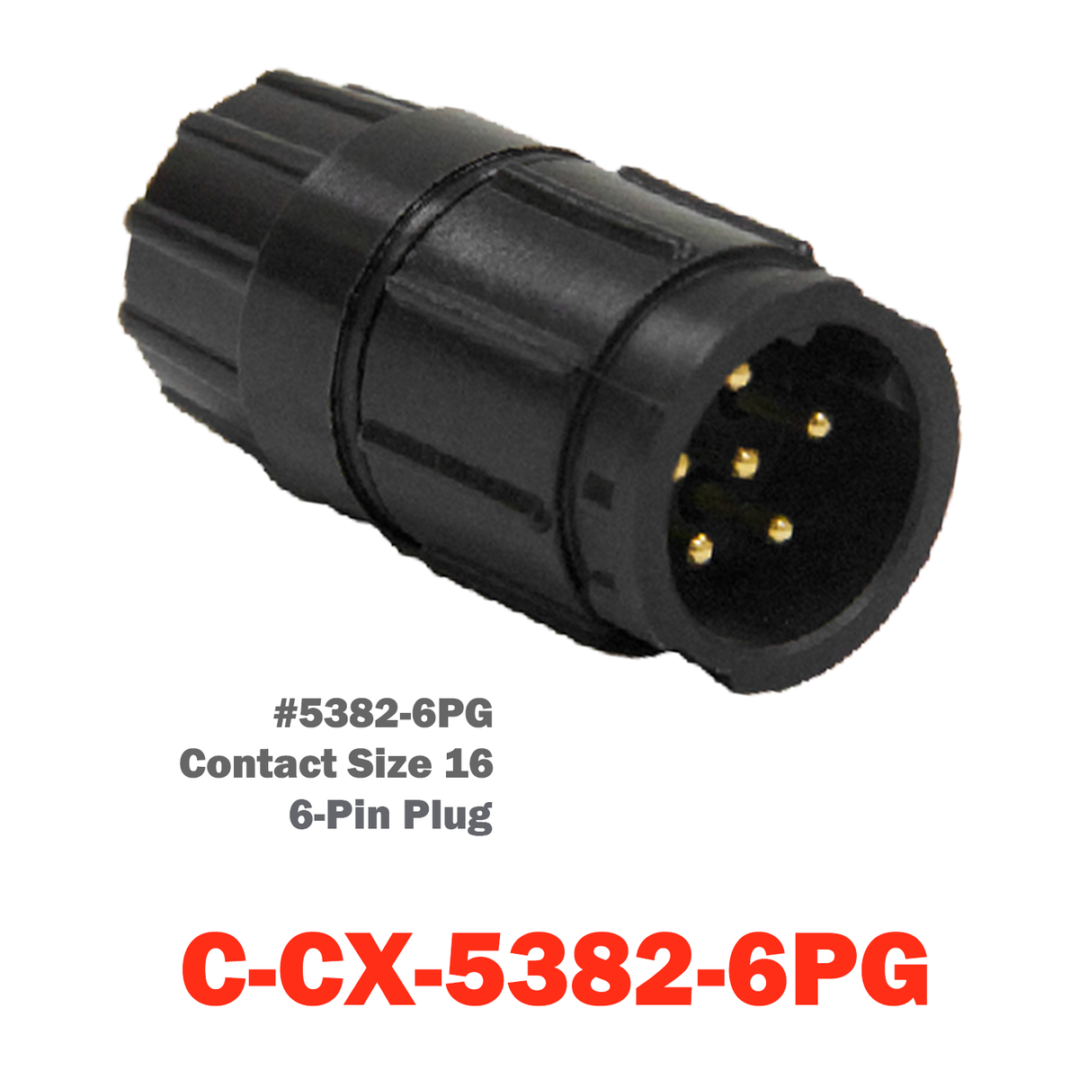 06 Pin Conxall Plug | C-CX-5382-6PG