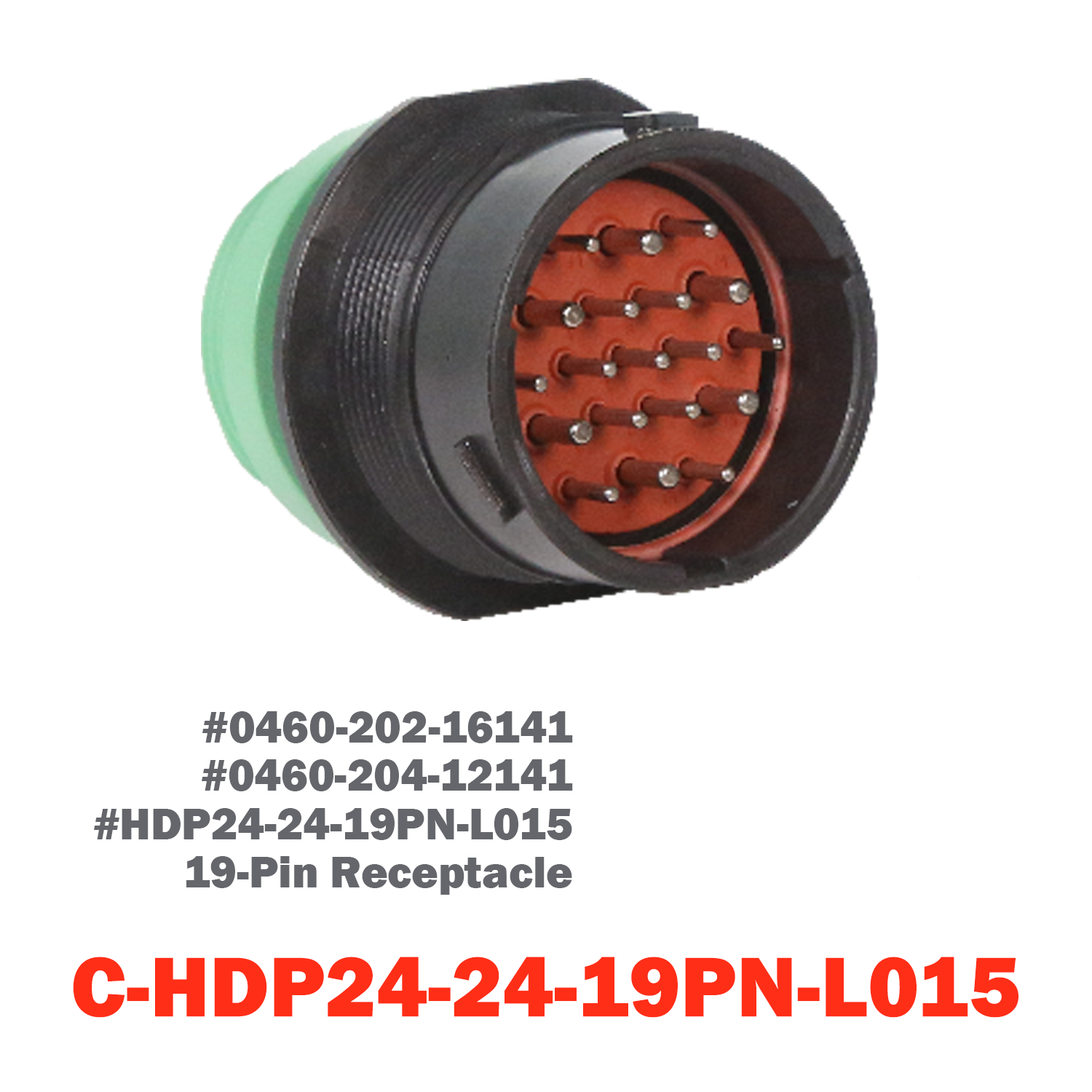 19 Pin Deutsch Receptacle | C-HDP24-24-19PN-L015