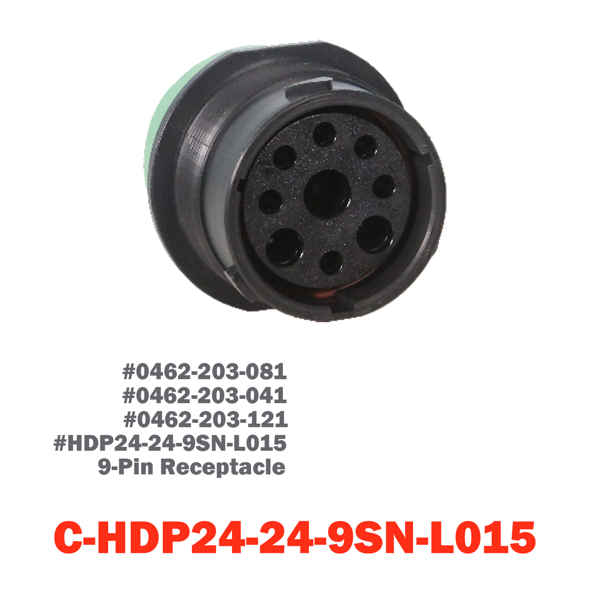 09 Pin Receptacle | C-HDP24-24-9SN-L015
